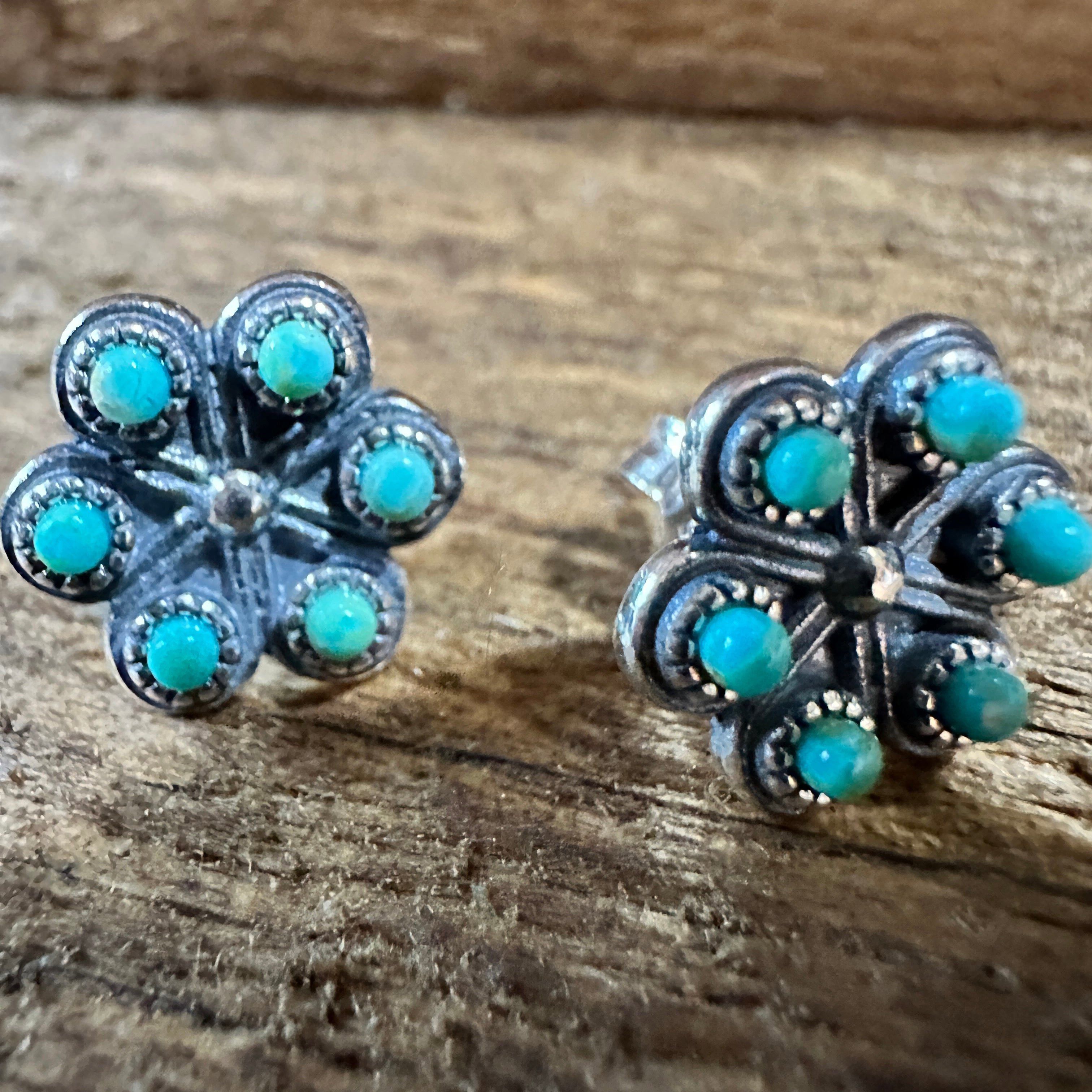 Other Iris Blossom Turquoise Silver Studs Size ONE SIZE - 3 Thumbnail