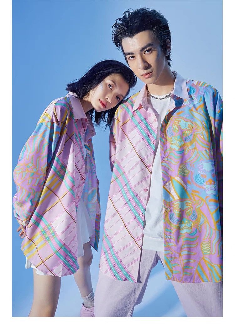 Other Asymmetric Pattern Multi-color Button Up Shirt Size US M / EU 48-50 / 2 - 11 Thumbnail