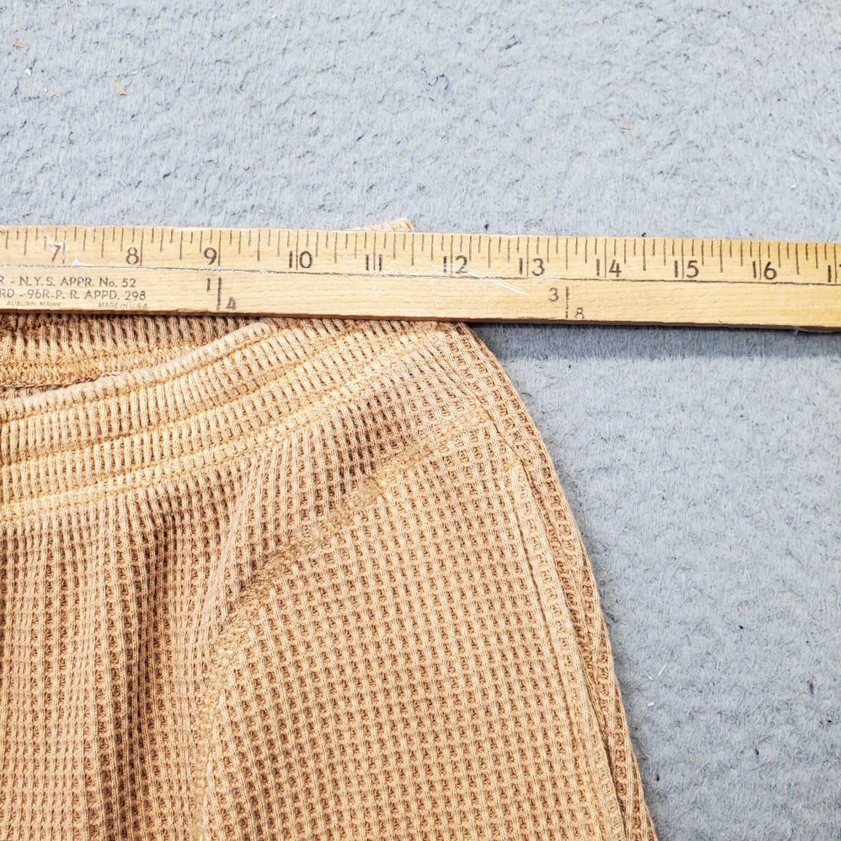 Vintage Aerie Lounge Pants Womens XS Tan Waffle Knit Thermal Elastic Waist Wide Leg Pants Size 26" / US 2 / IT 38 - 6 Thumbnail
