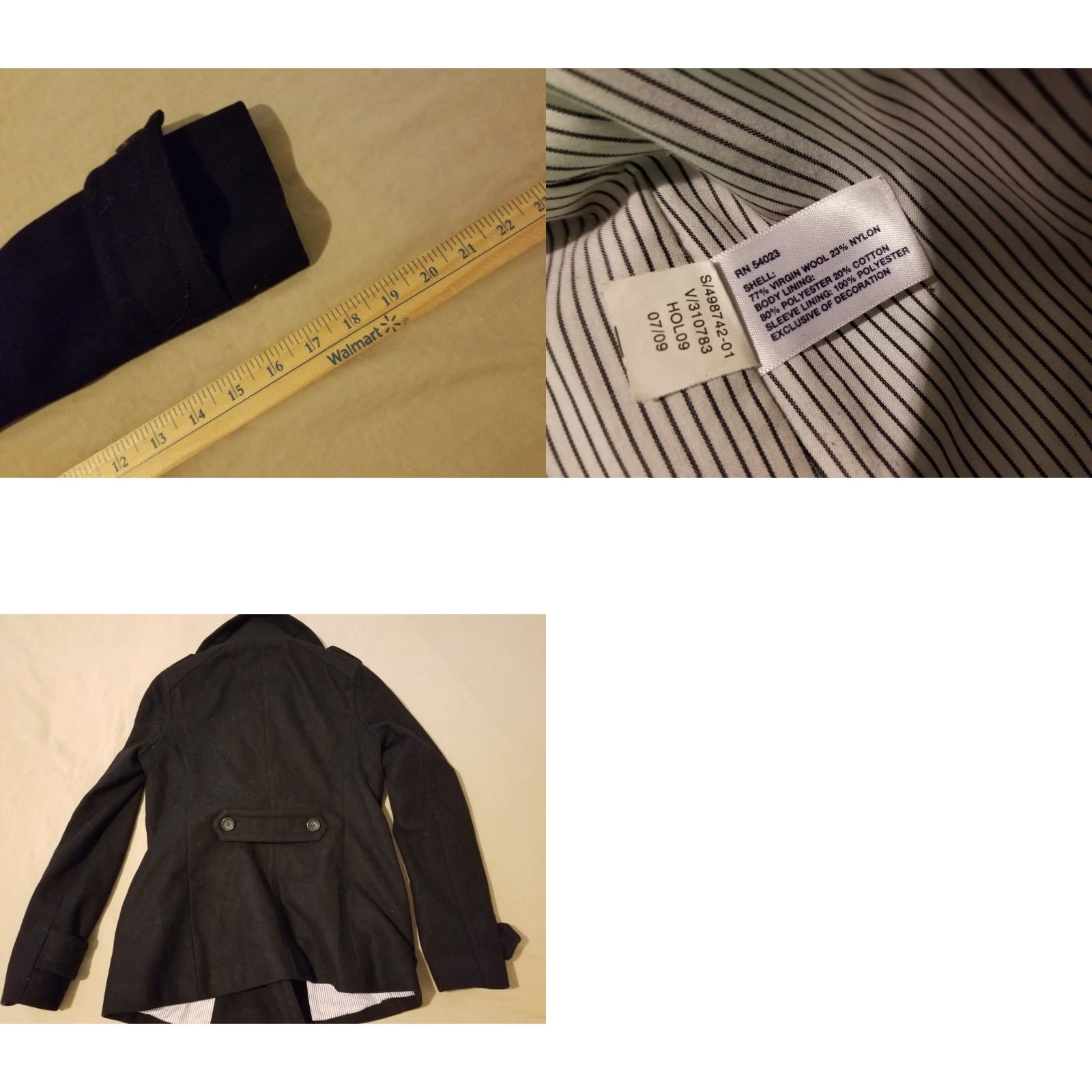 Gap Womens Gap Peacoat Wool Black Coat M Size Gap Wool Peacoat Black Womens M Coat Size M / US 6-8 / IT 42-44 - 8 Thumbnail