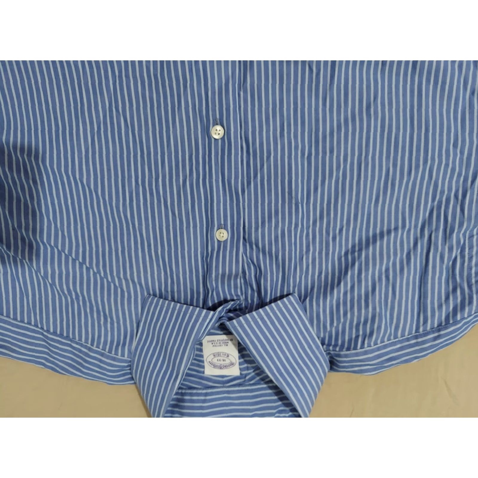 Brooks Brothers Brooks Brothers Dress Shirt Blue Cotton 16 33 Button Mens Regular Size 16 - Shirt, Dress Shirt, Men, Blue, Cotton Size 42R - 2 Thumbnail