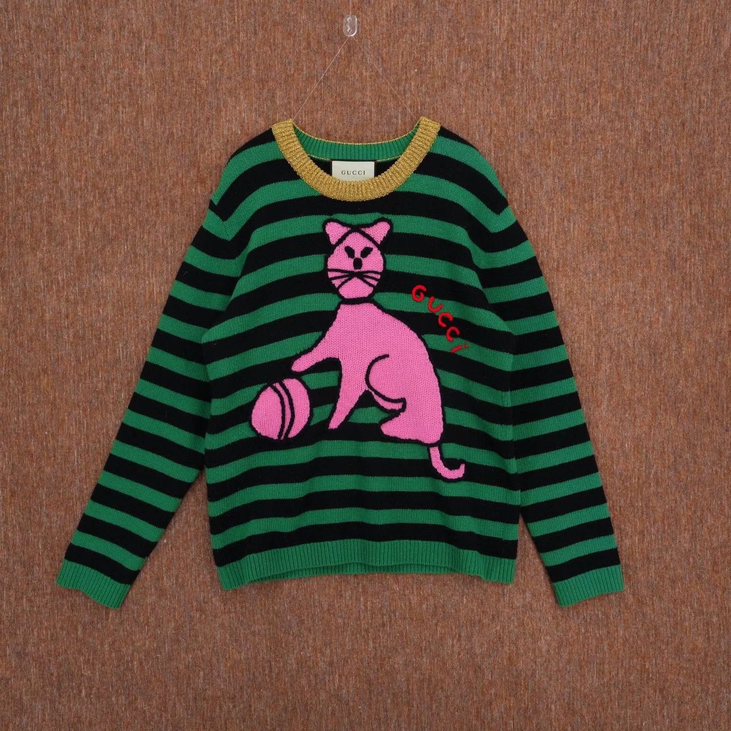 Gucci Gucci Cat Stripe Wool Sweater Size S / US 4 / IT 40 - 1 Thumbnail