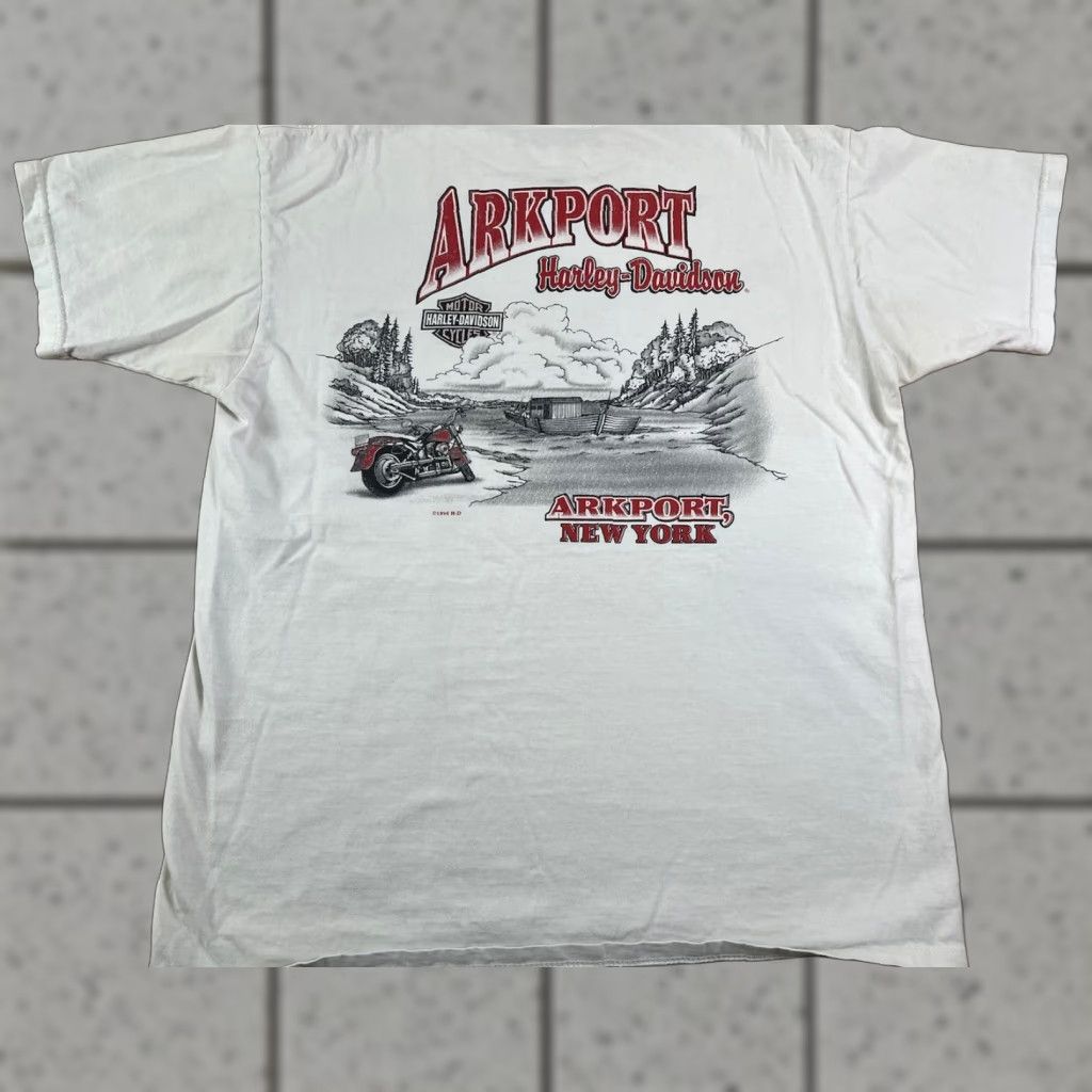 Harley Davidson VINTAGE Harley-Davidson Pocket T Shirt White Mens L 90s 1996 Distressed Cotton Size US L / EU 52-54 / 3 - 1 Thumbnail