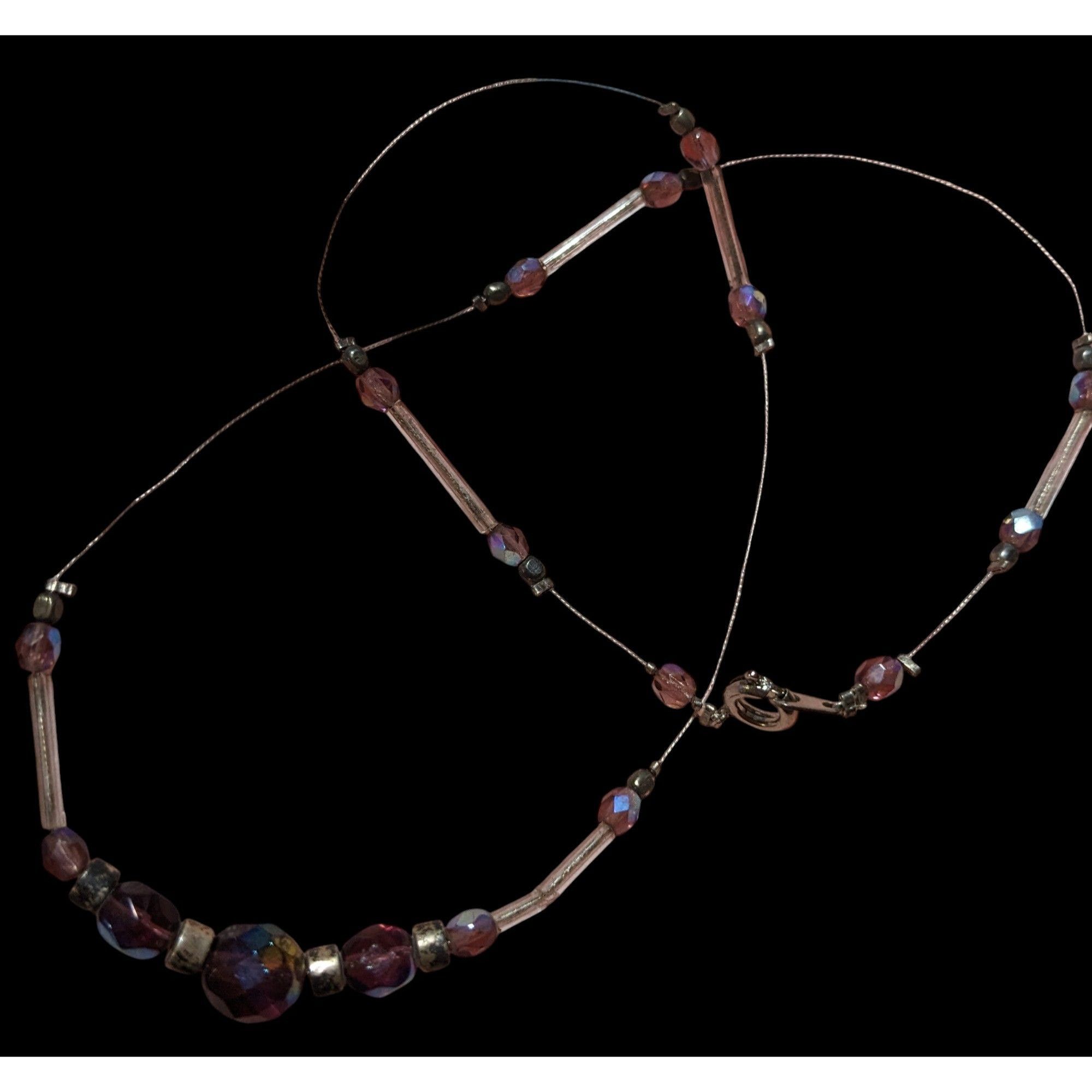 Other Handmade Purple Floating Beaded Station Necklace Size ONE SIZE - 7 Thumbnail