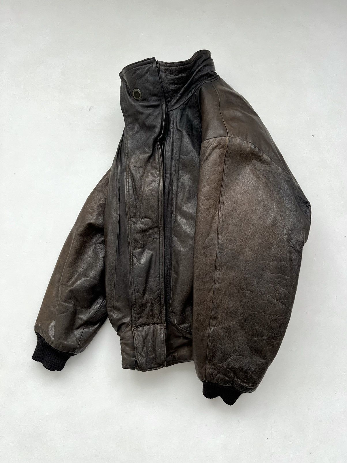 Marithe + Francois Girbaud 🔥1980s Marithe Francois Girbaud Leather Down Aviation Bomber Size US XL / EU 56 / 4 - 10 Thumbnail