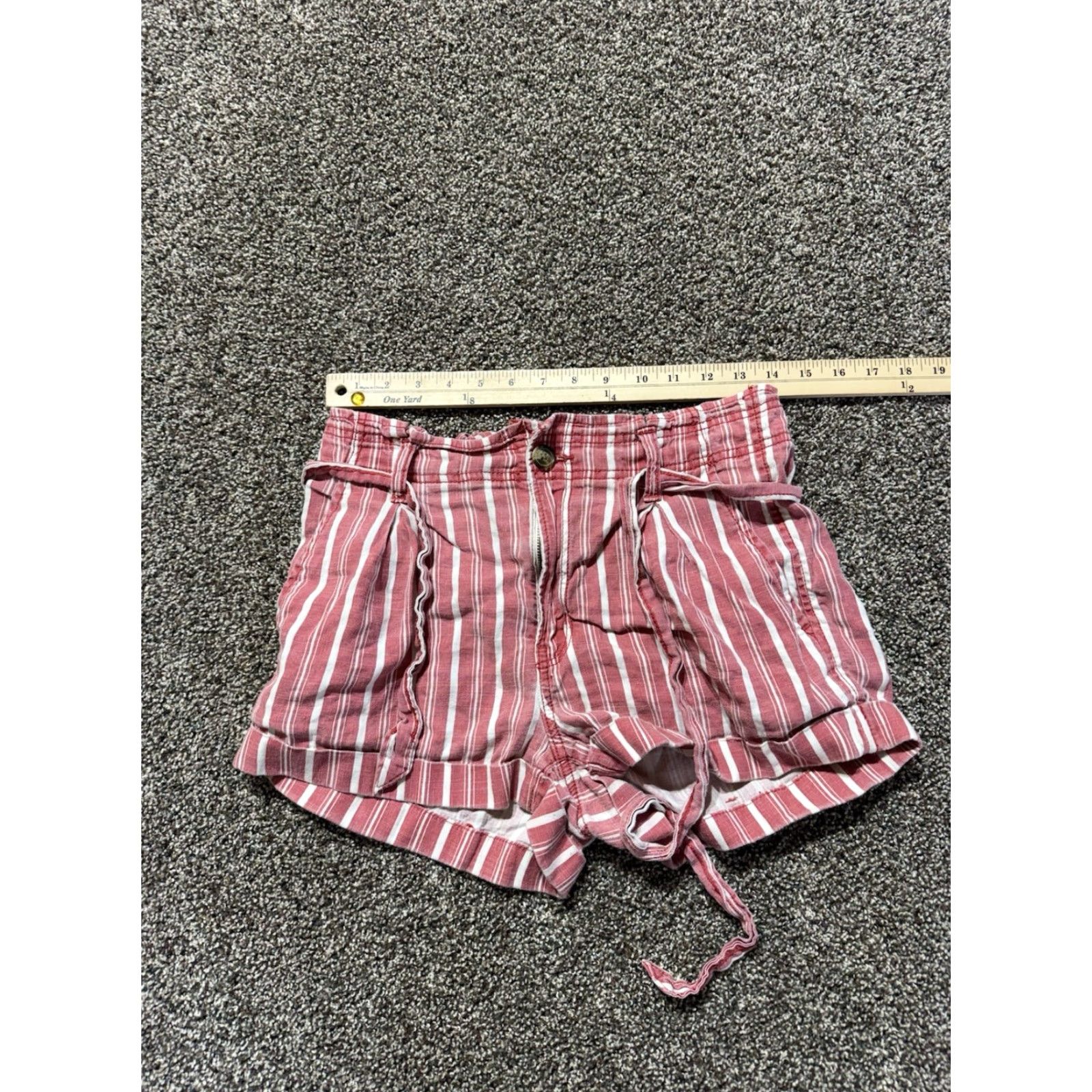 American Eagle Outfitters American Eagle Shorts Adult 4 Linen Blend Red Striped Chino Womens Size 27" / US 4 / IT 40 - 5 Thumbnail