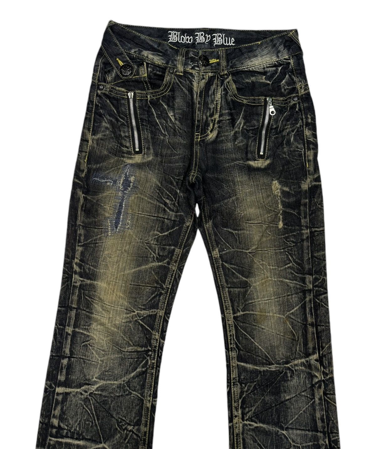 Kapital 🔥RARE PUNK CLAWMARK BLOW BY BLUE DISTRESSED DENIM JEANS Size US 28 / EU 44 - 3 Thumbnail