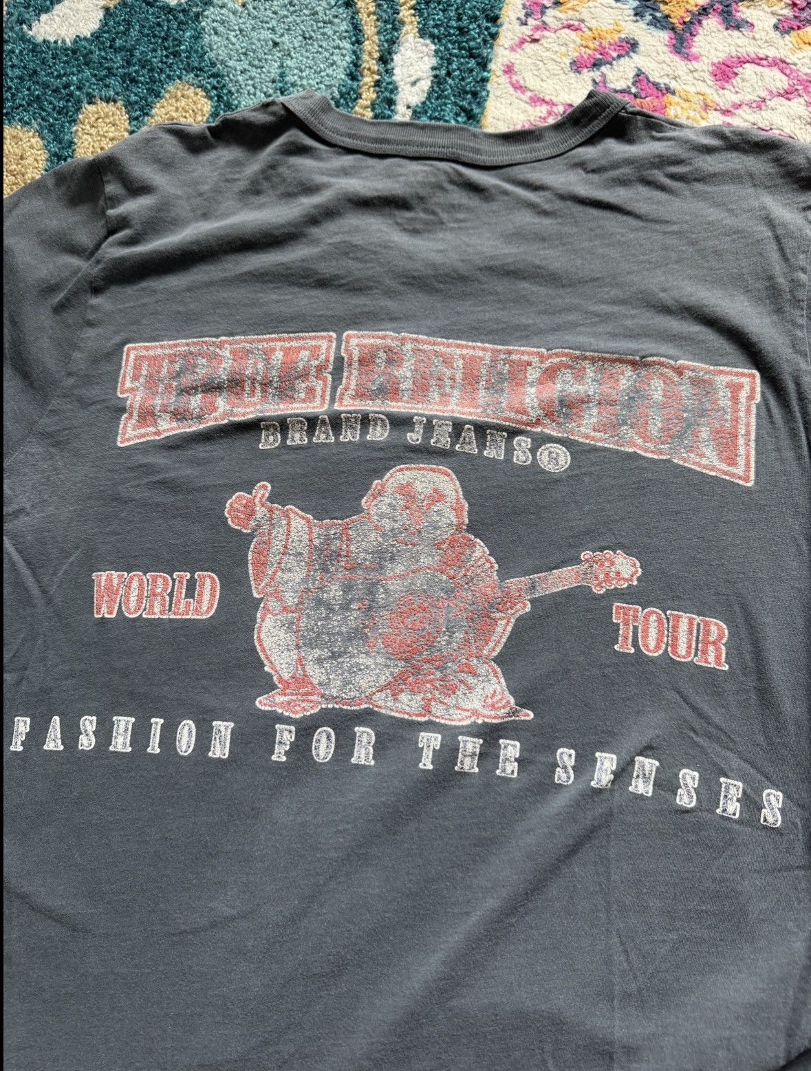 True Religion Buddha Logo T-Shirt - Y2k Thrashed Sun Faded Size US S / EU 44-46 / 1 - 9 Thumbnail