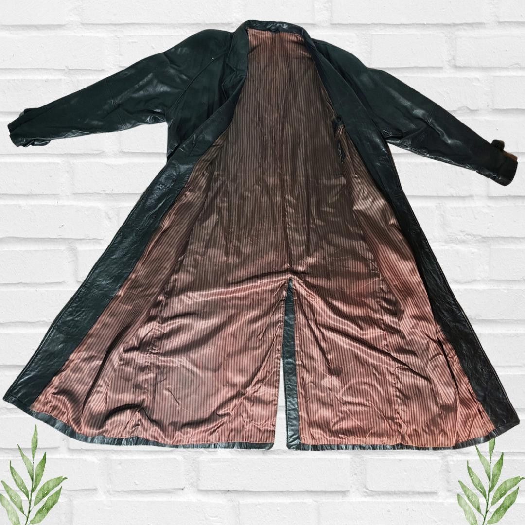 Tannery West Tannery West Women's Vintage Black Leather Overcoat Size L Size L / US 10 / IT 46 - 6 Thumbnail