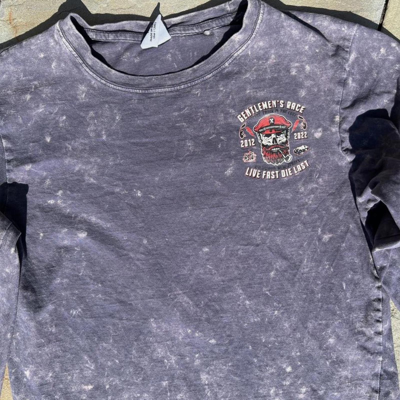 Other Gentlemen’s Race Grey Purple Acid Wash Long Sleeve T-Shirt Size US M / EU 48-50 / 2 - 3 Thumbnail