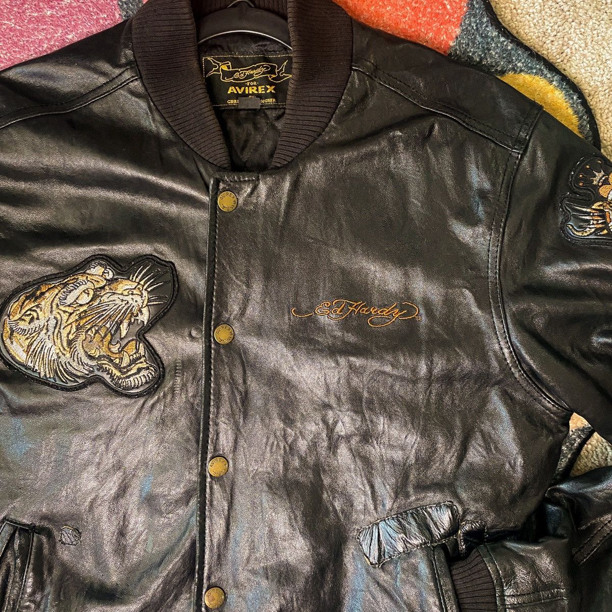 Avirex × Ed Hardy Vintage Ed Hardy x Avirex Eagle Leather Bomber Size US L / EU 52-54 / 3 - 3 Thumbnail
