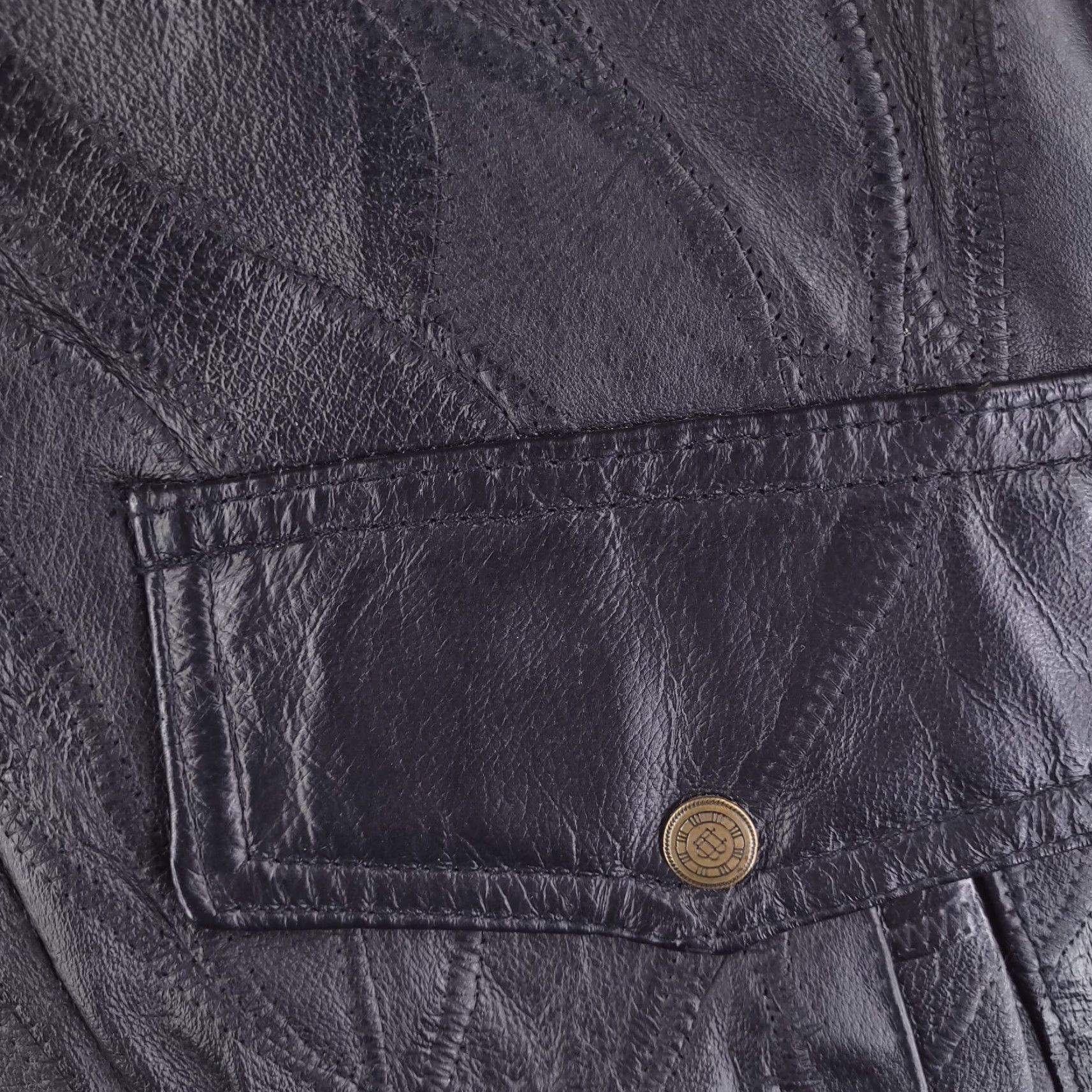 Vintage Roadpro Leather jacket Mens XL Black Real Genuine Pigskin Patchwork Bomber Jacket Size US XL / EU 56 / 4 - 3 Thumbnail