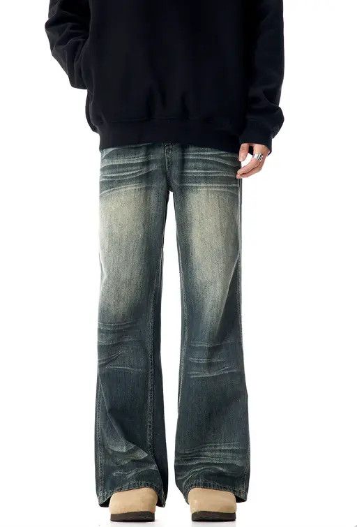 VIBE American retro straight washed loose versatile flared jeans Size US 32 / EU 48 - 6 Thumbnail