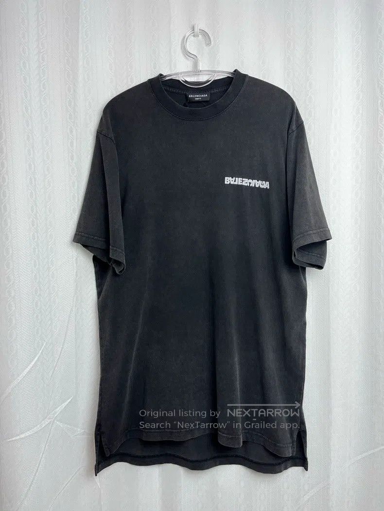 Balenciaga Balenciaga Reversed Inverted Washed Grey Short Sleeve T-Sh Size US S / EU 44-46 / 1 - 1 Thumbnail