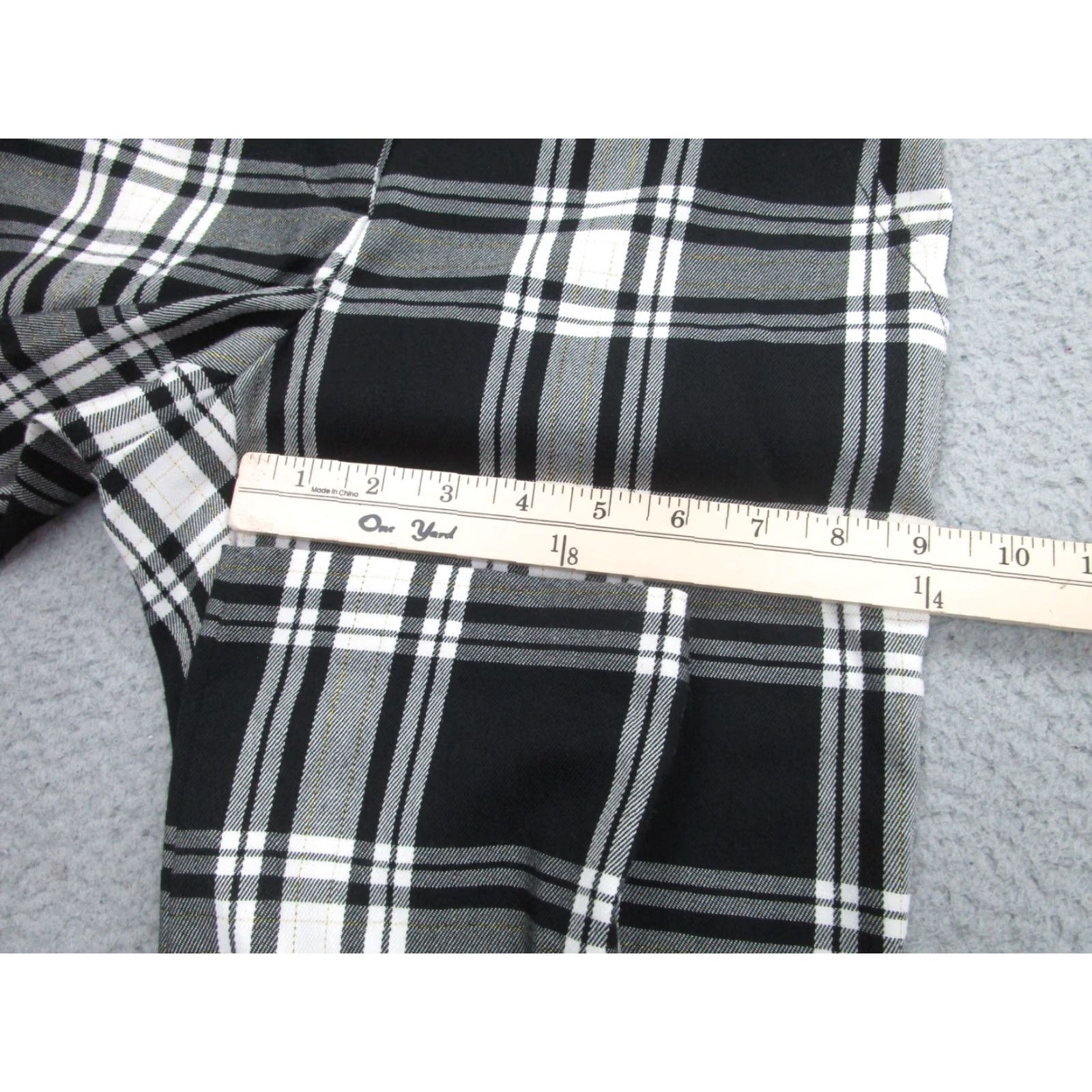 Trina Turk Trina Turk Pants Womens 2 Black White Plaid Straight Leg Dress Career Stretch Size 26" / US 2 / IT 38 - 7 Thumbnail