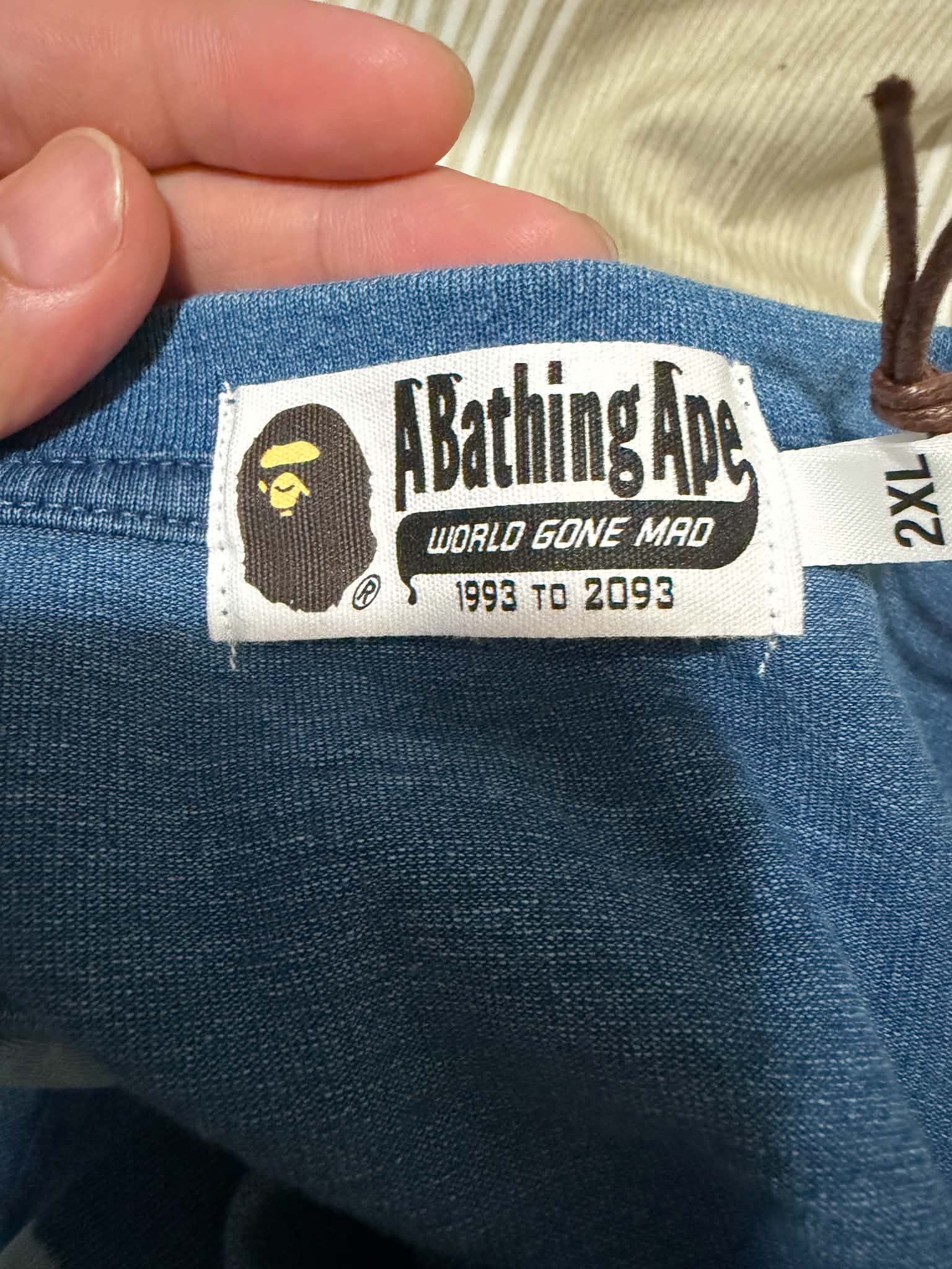 Bape BAPE Discharge Print Relaxed Fit Tee 'Light Indigo' Size US XXL / EU 58 / 5 - 6 Thumbnail