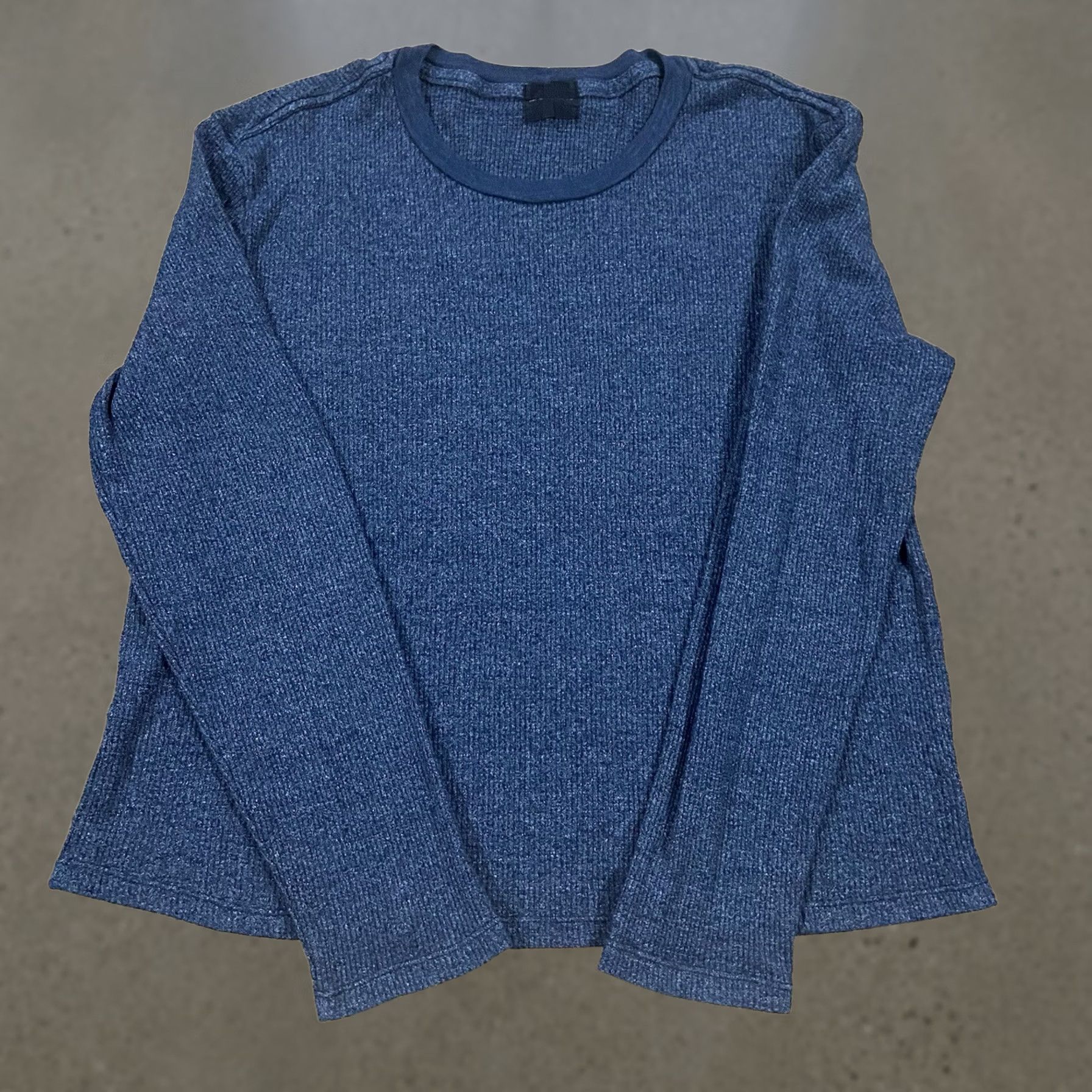 MONROW Monrow Top Womens 2XL Blue Knit Crew Neck Long Sleeve T-Shirt Casual Shirt Cropped Regular Size XXL / US 16-18 / IT 52-54 - 1 Thumbnail