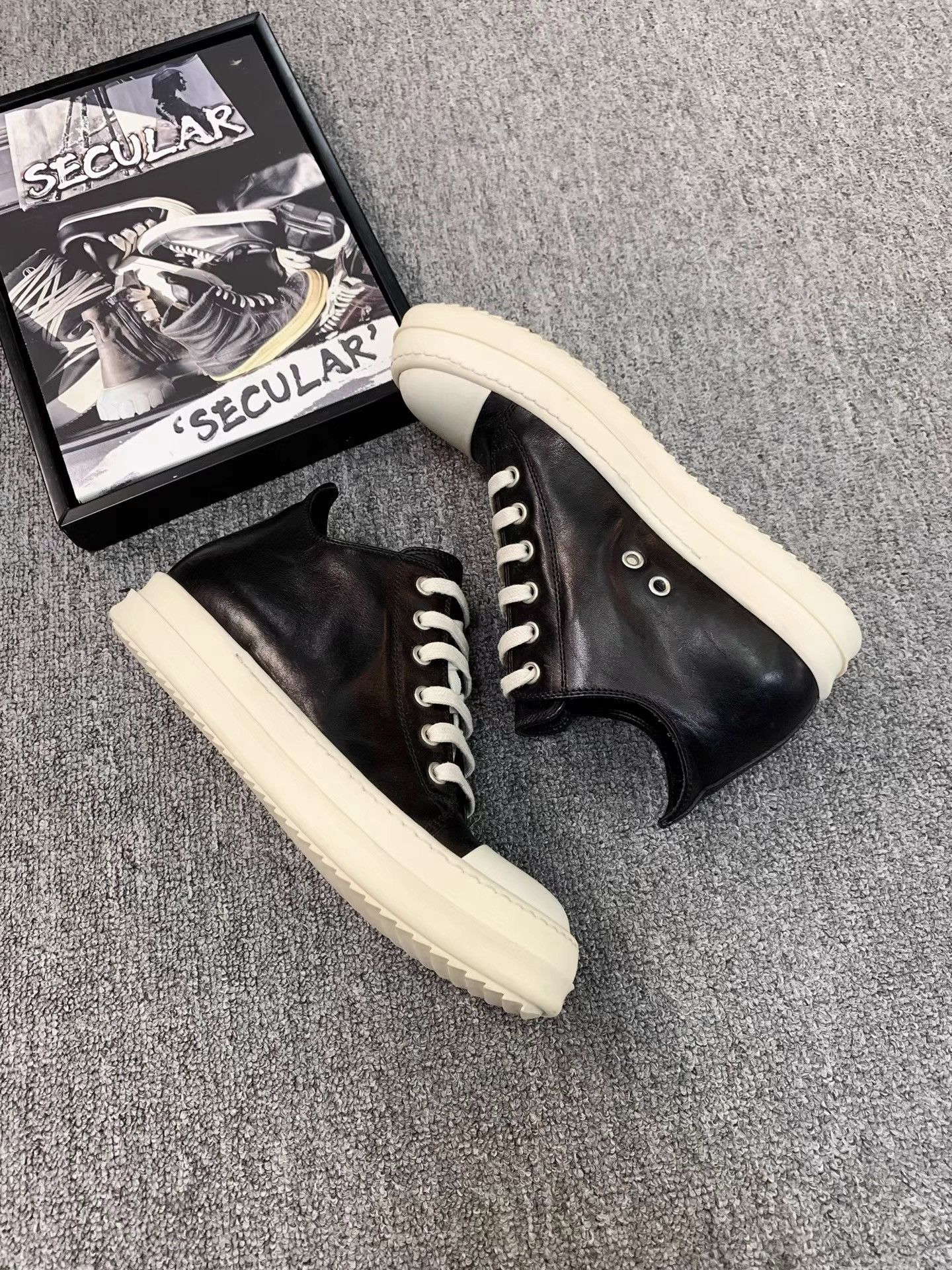 Rick Owens Rick Owens Mainline Leather Low Top Sneakers K34 Size US 6.5 / IT 36.5 - 5 Thumbnail