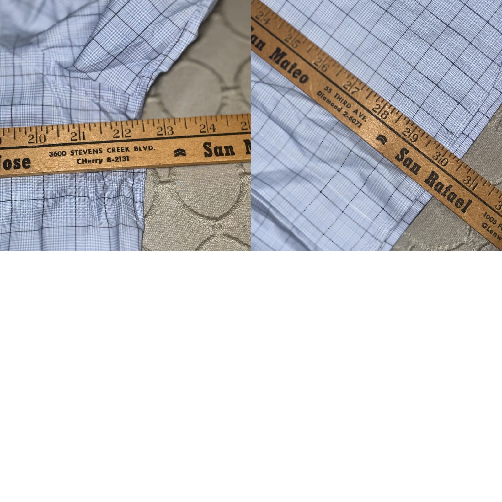 Vintage Rue de Jardin St. Martin Shirt Mens Large Blue Plaid Check Dress Long Sleeve Size 42R - 8 Thumbnail