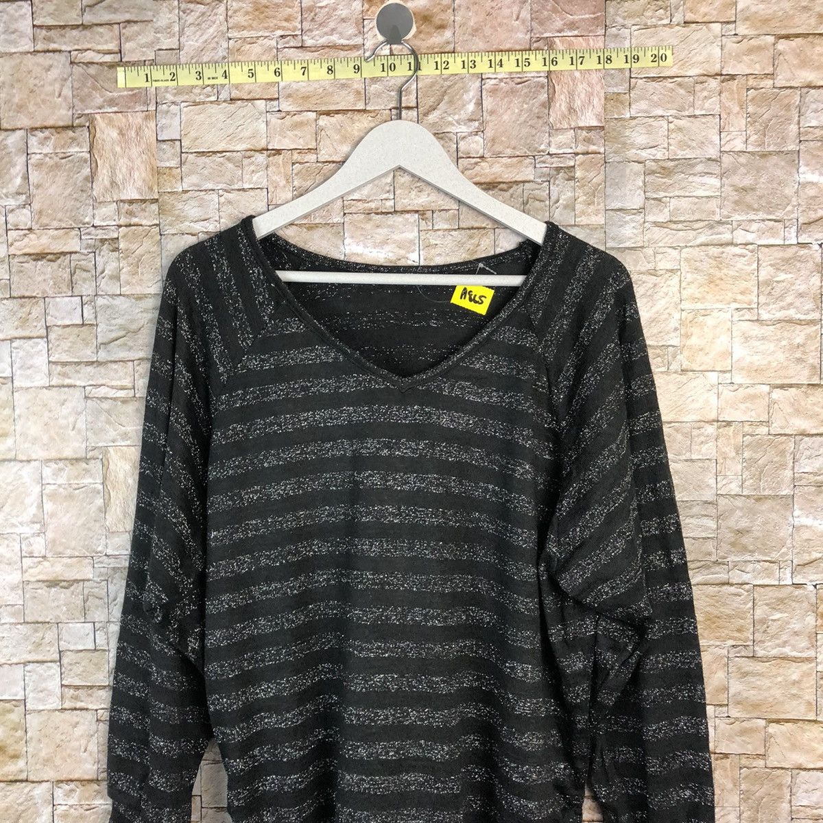 Homespun Knitwear × Japanese Brand × Solid and Striped JILI Black Stripe Knitwear #A865 Size L / US 10 / IT 46 - 2 Thumbnail