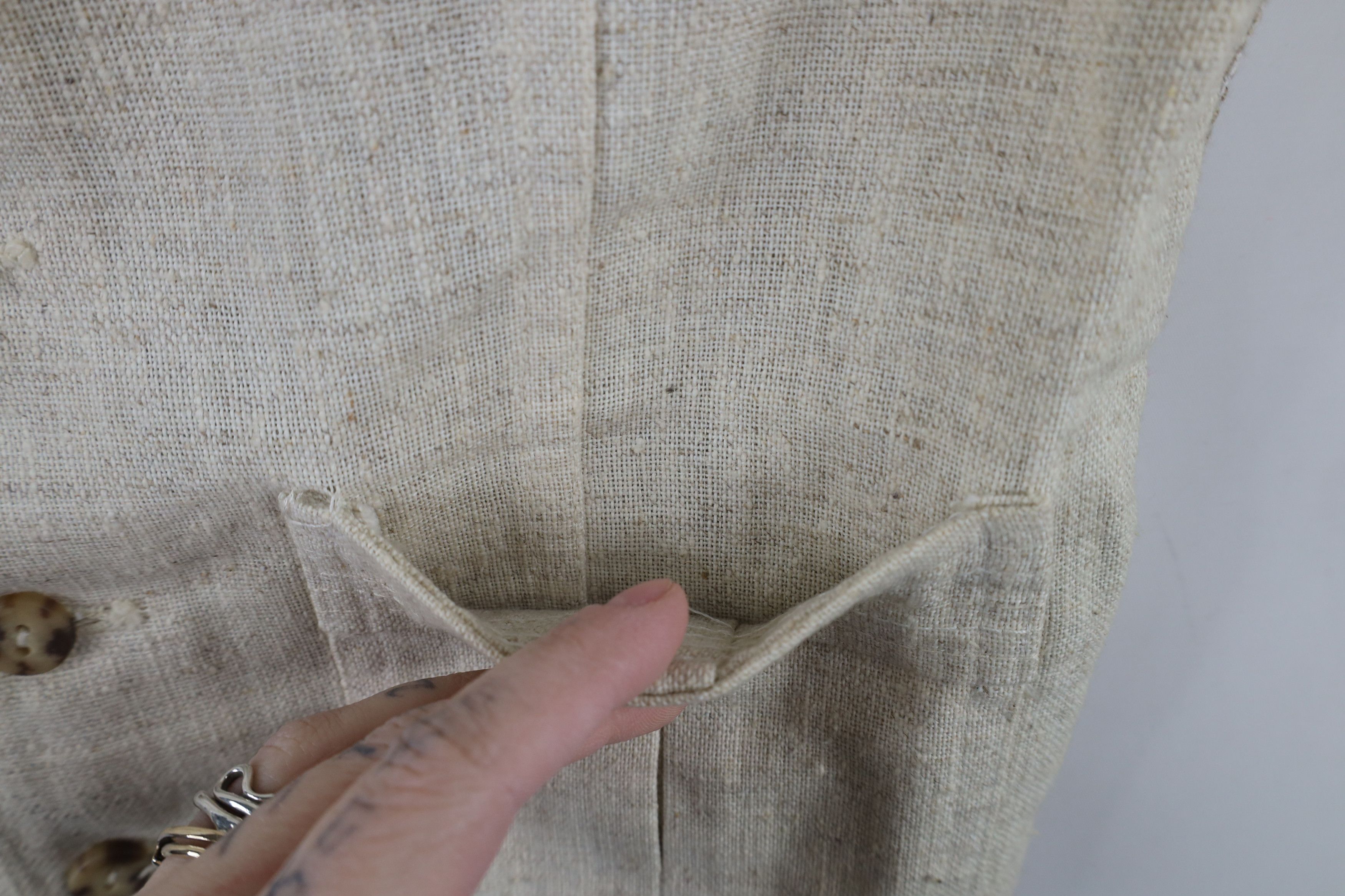 Vintage Vintage 70s Streetwear Burlap Linen Buckle Back Vest USA Size US M / EU 48-50 / 2 - 4 Thumbnail