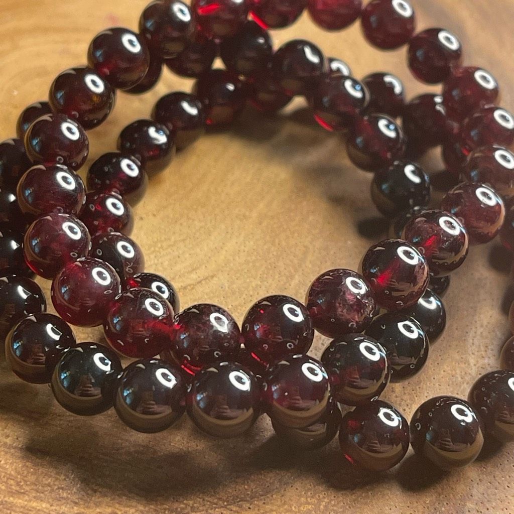 Other Garnet deep red stretch beaded bracelet 7” crystal healing beads 8mm high quality ONE NEW Size ONE SIZE - 1 Thumbnail