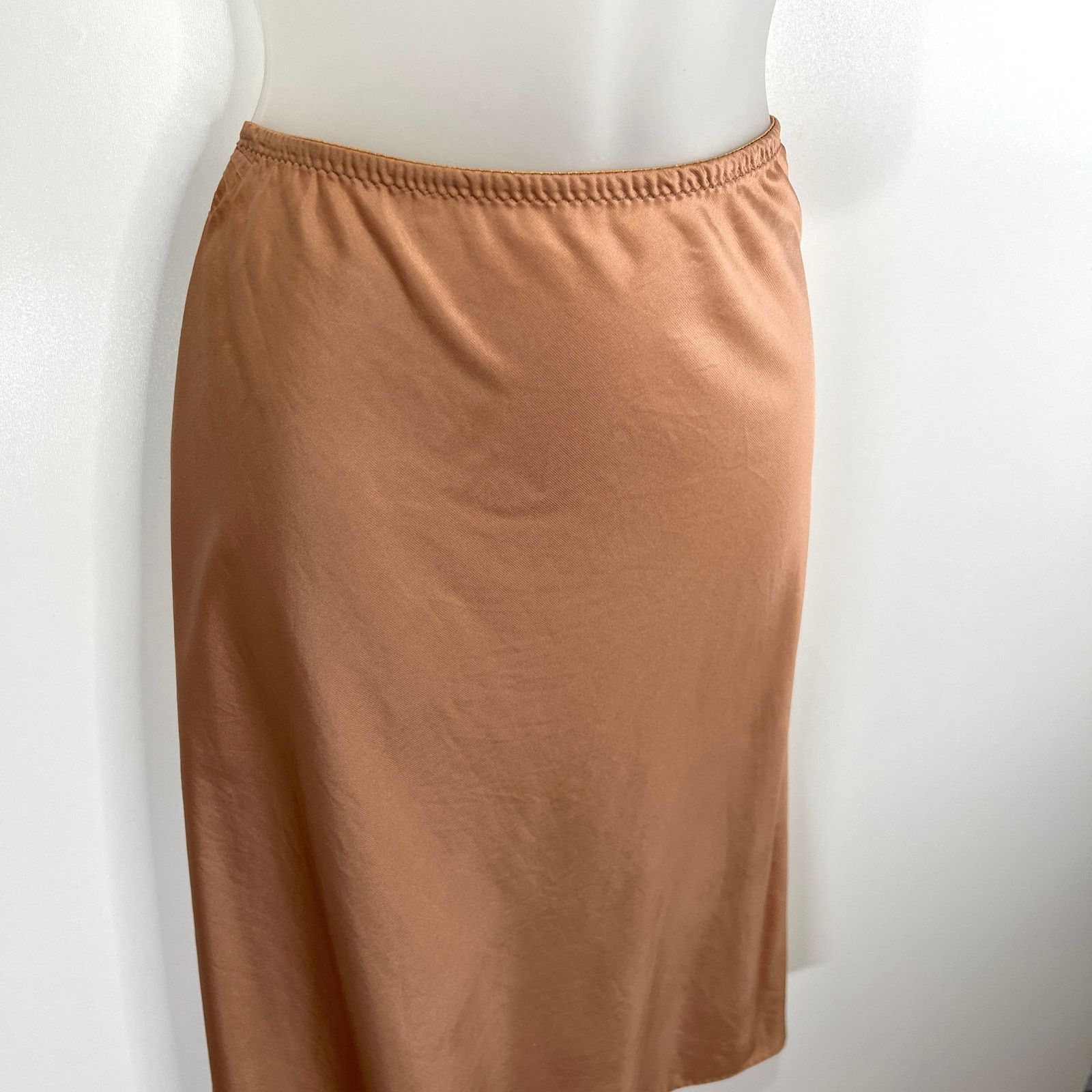 Halston Vintage 80s Halston Skirt Slip Lingerie Nude Size ONE SIZE - 2 Thumbnail