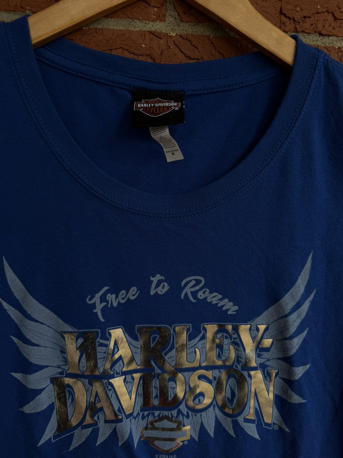 Harley Davidson Harley Davidson blue baby tee Size M Size M / US 6-8 / IT 42-44 - 2 Thumbnail