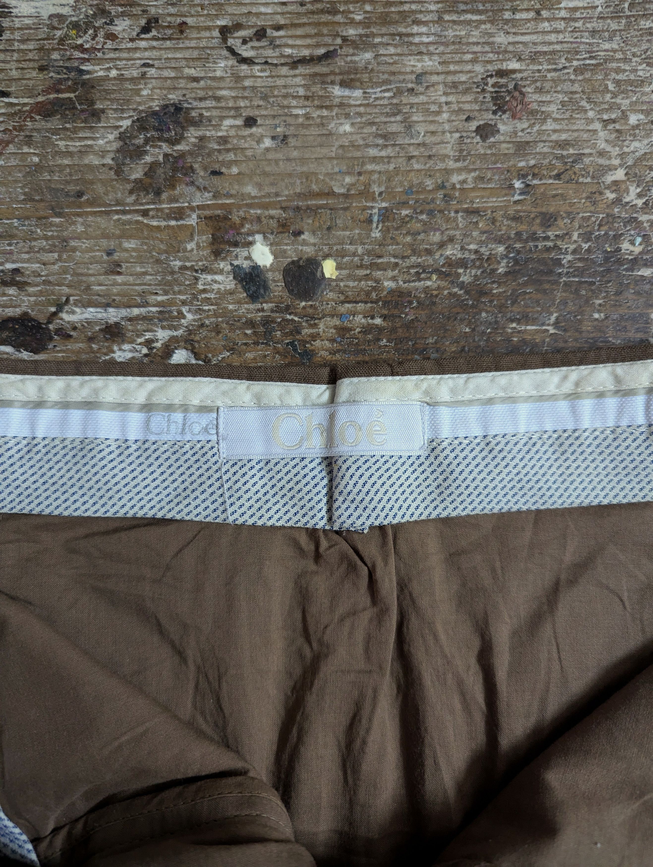 Chloe 00s Chloe Marron Khaki Blank Mini Skirt Size 28" / US 6 / IT 42 - 4 Thumbnail