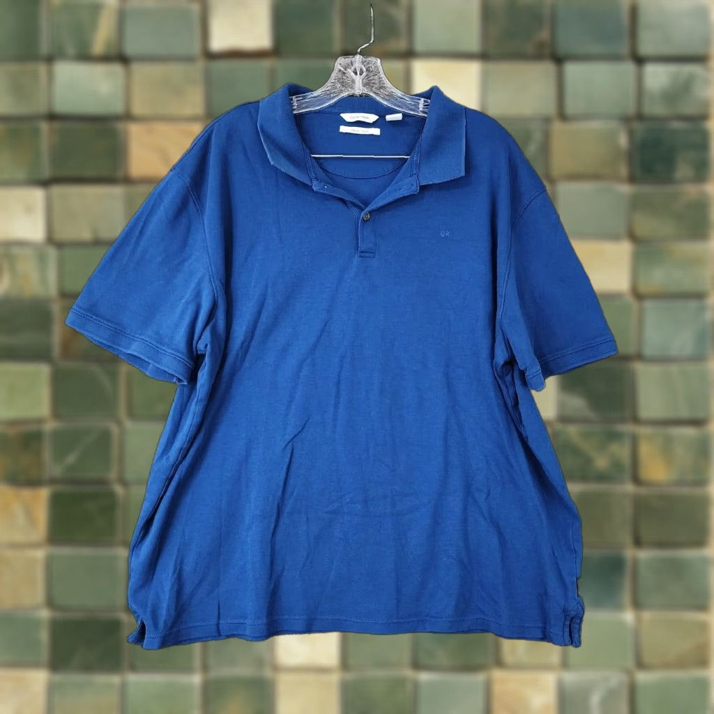 Calvin Klein Calvin Klein Polo Shirt Men XL Blue Liquid Touch Short Sleeve Mens Size US XL / EU 56 / 4 - 1 Thumbnail