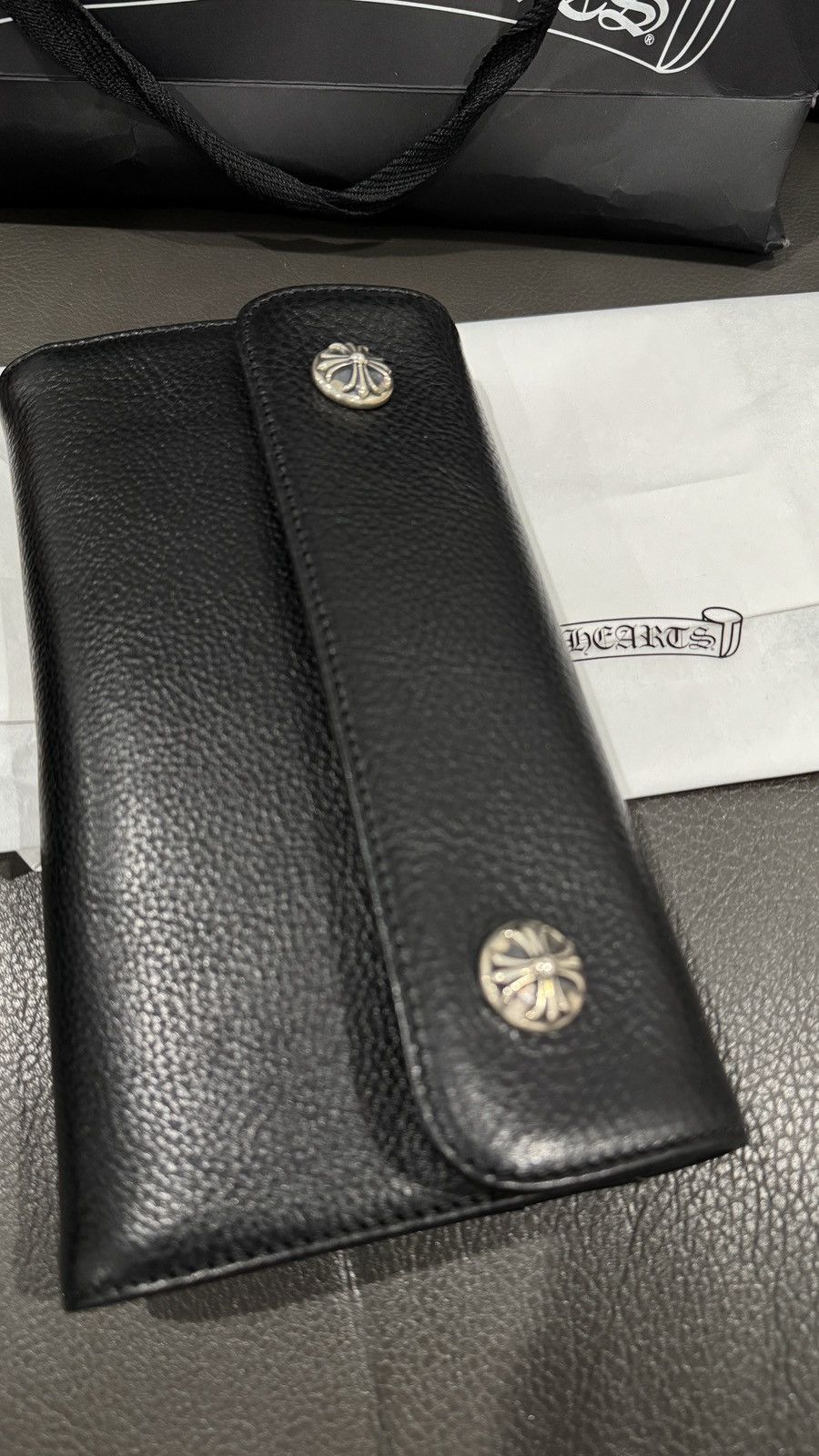 Chrome Hearts Wave Cross Ball Heavy Leather Long Wallet Size ONE SIZE - 2 Thumbnail