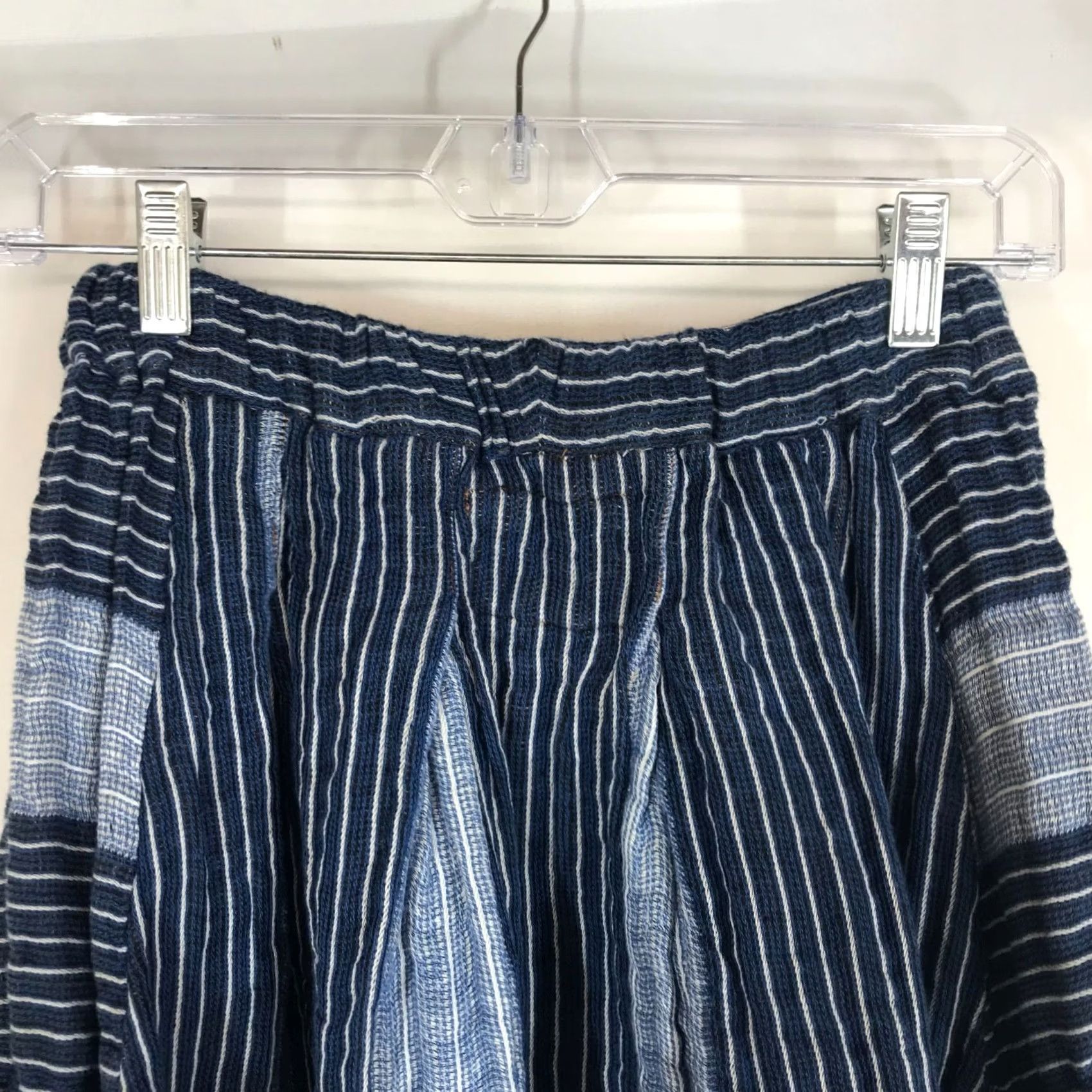 Vintage ace&jig Skirt Womens XS BLUE & WHITE STRIPE PLEATED FIT & FLARE w/POCKET Short Vintage: No Size 26" / US 2 / IT 38 - 6 Thumbnail