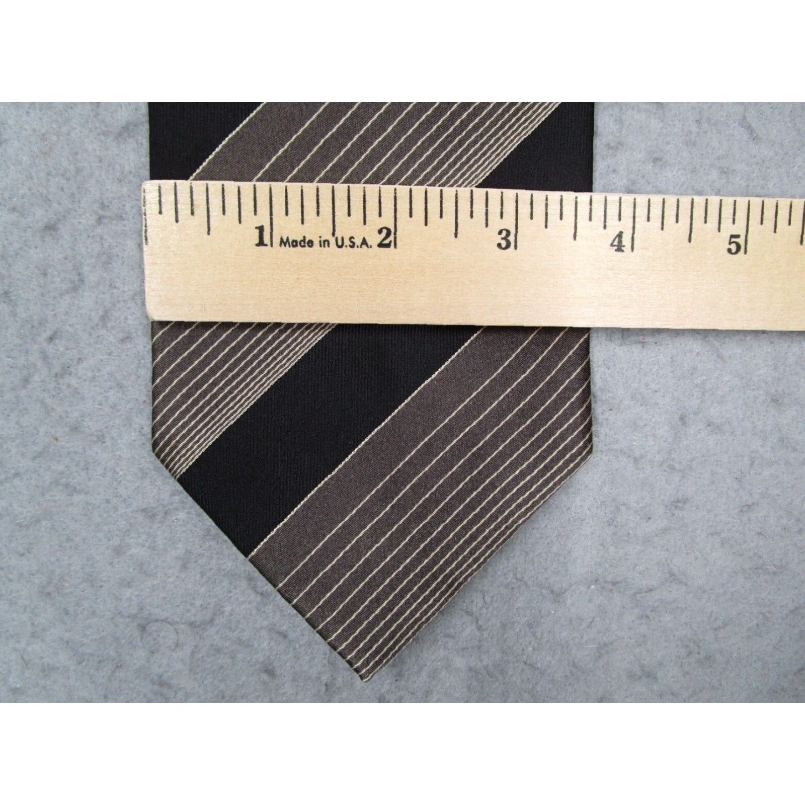 Giorgio Armani Giorgio Armani Neck Tie Mens Brown Striped Silk Designer Workwear Made in Italy Size ONE SIZE - 4 Thumbnail