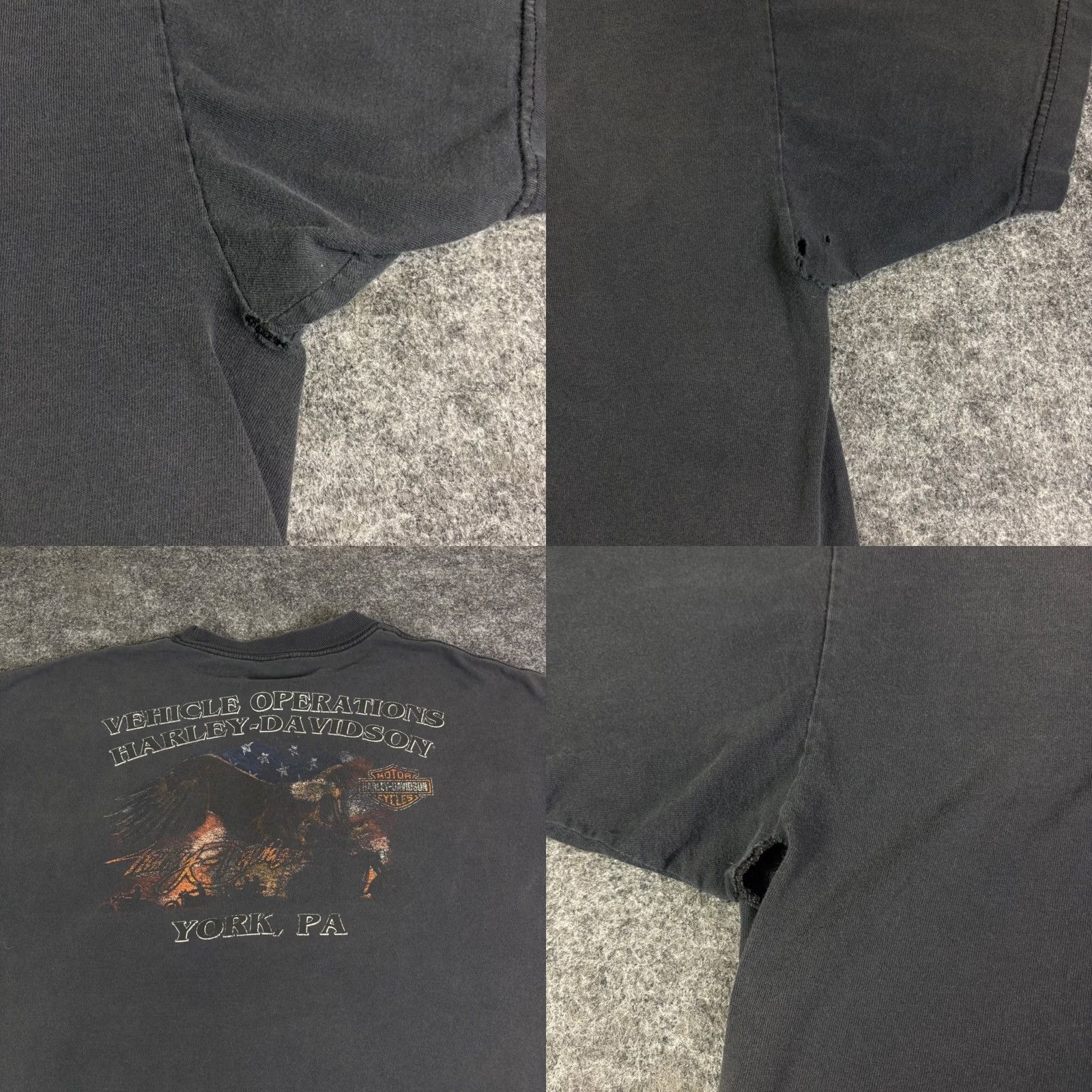 Harley Davidson VINTAGE Harley-Davidson Pocket T-Shirt Black XL 2XL Men Short Sleeve Grunge 1990s US Origin Size US XL / EU 56 / 4 - 8 Thumbnail