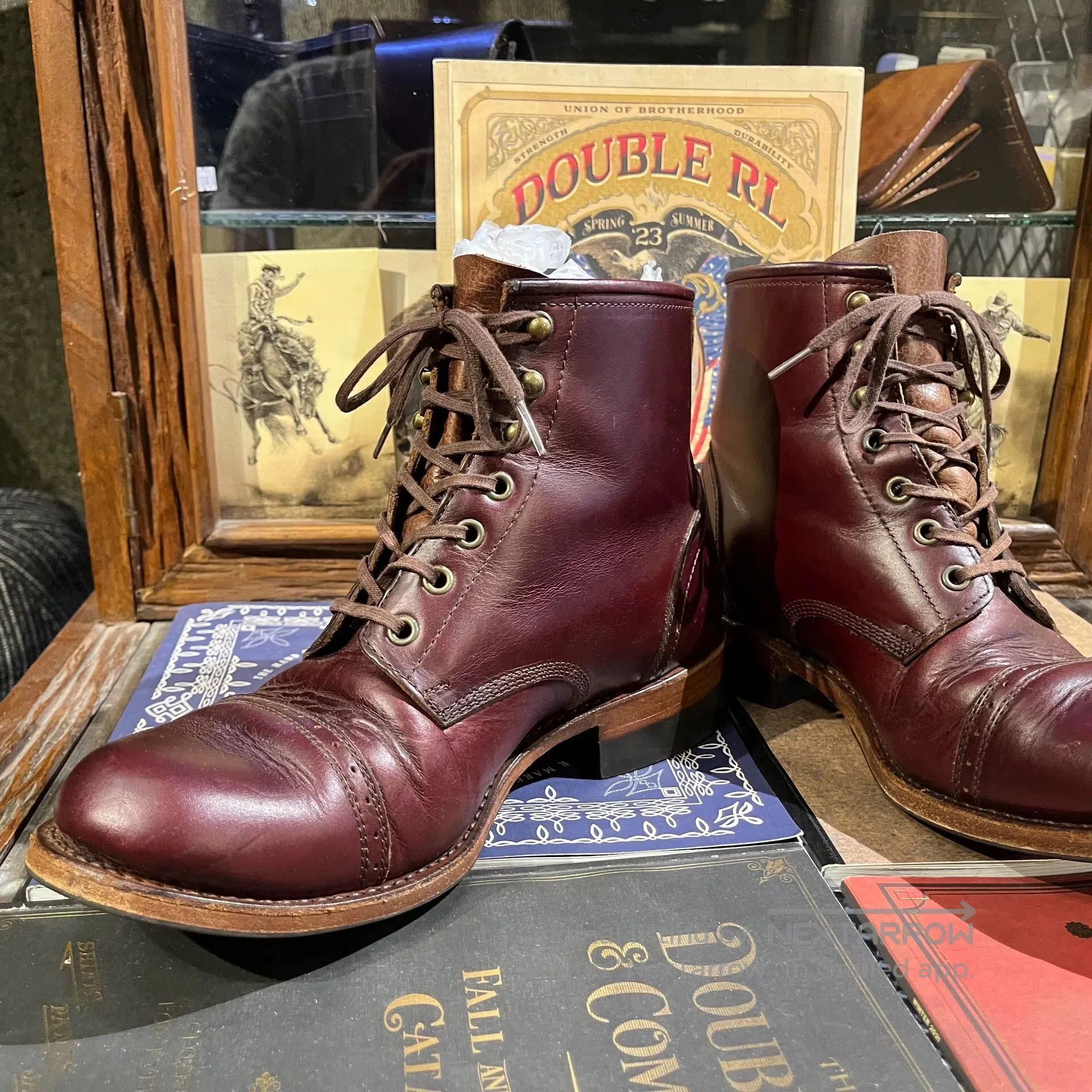 JULIEN DAVID cherry red combat boots by julian. Size US 9.5 / EU 42-43 - 3 Thumbnail