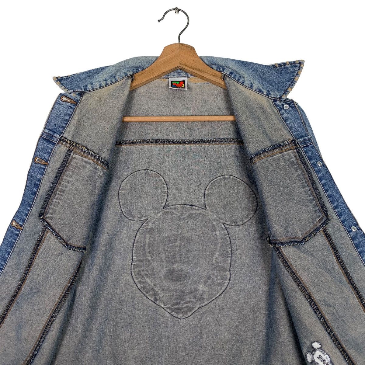 Disney Disney Mickey Mouse Big Face Logo Denim Jacket #0499-C23 Size M / US 6-8 / IT 42-44 - 12 Thumbnail