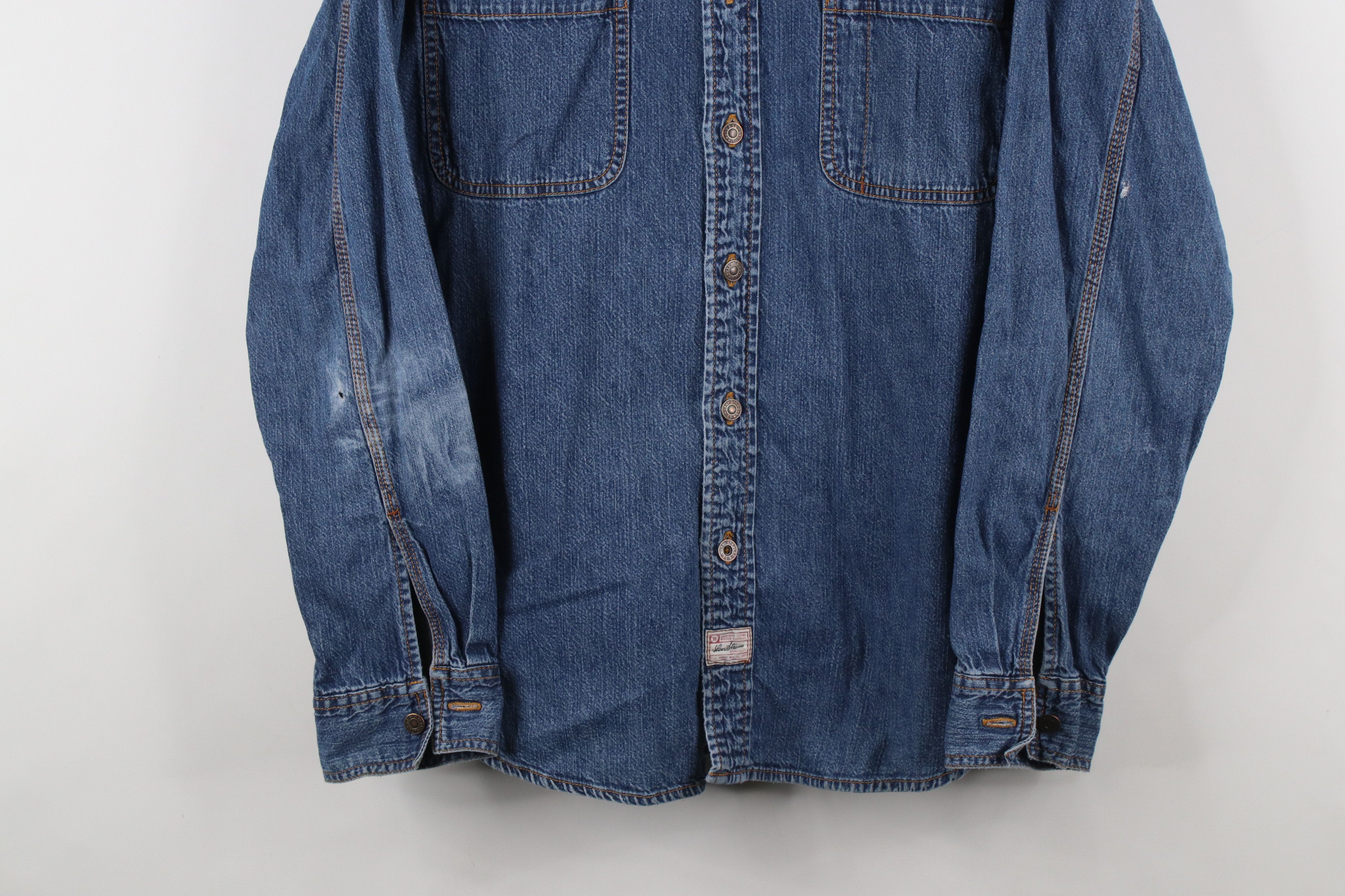 Levi's × Vintage Vintage Y2K 2003 Levis Denim Jean Collared Button Shirt Size US L / EU 52-54 / 3 - 3 Thumbnail