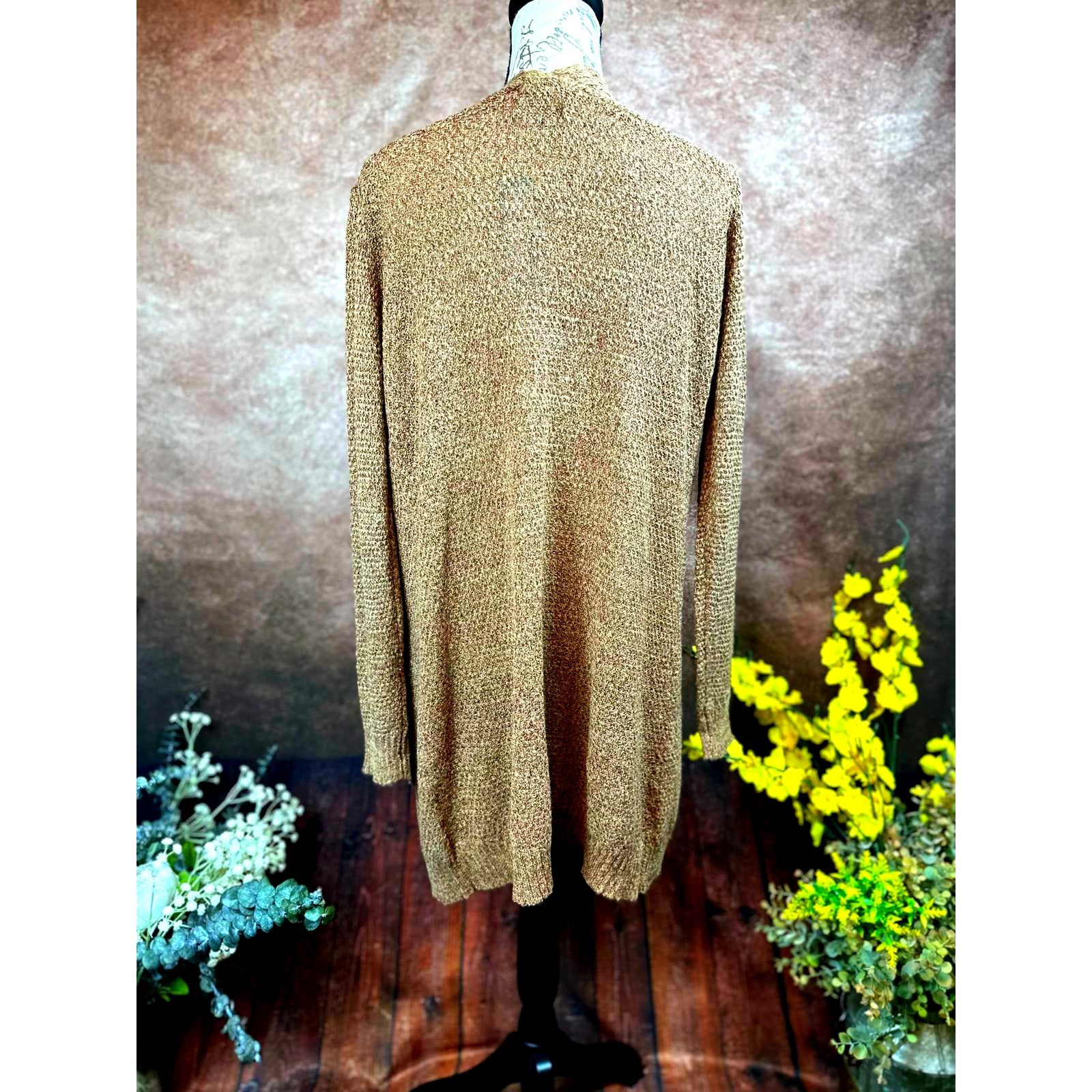 Other Love Ellie Speckled Long Open Front Cardigan Multi Brown L Size L / US 10 / IT 46 - 8 Thumbnail