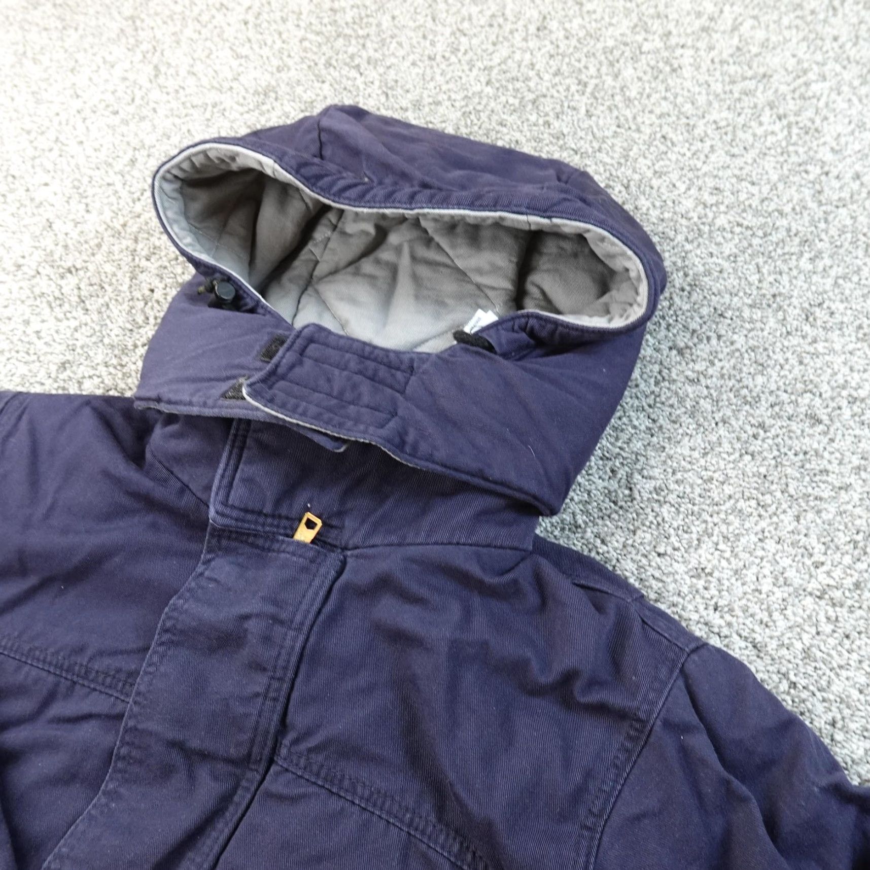 Vintage Bulwark Jacket Mens S Blue Flame Resistant FR Insulated Hooded Work Parka Coat Size US S / EU 44-46 / 1 - 2 Thumbnail