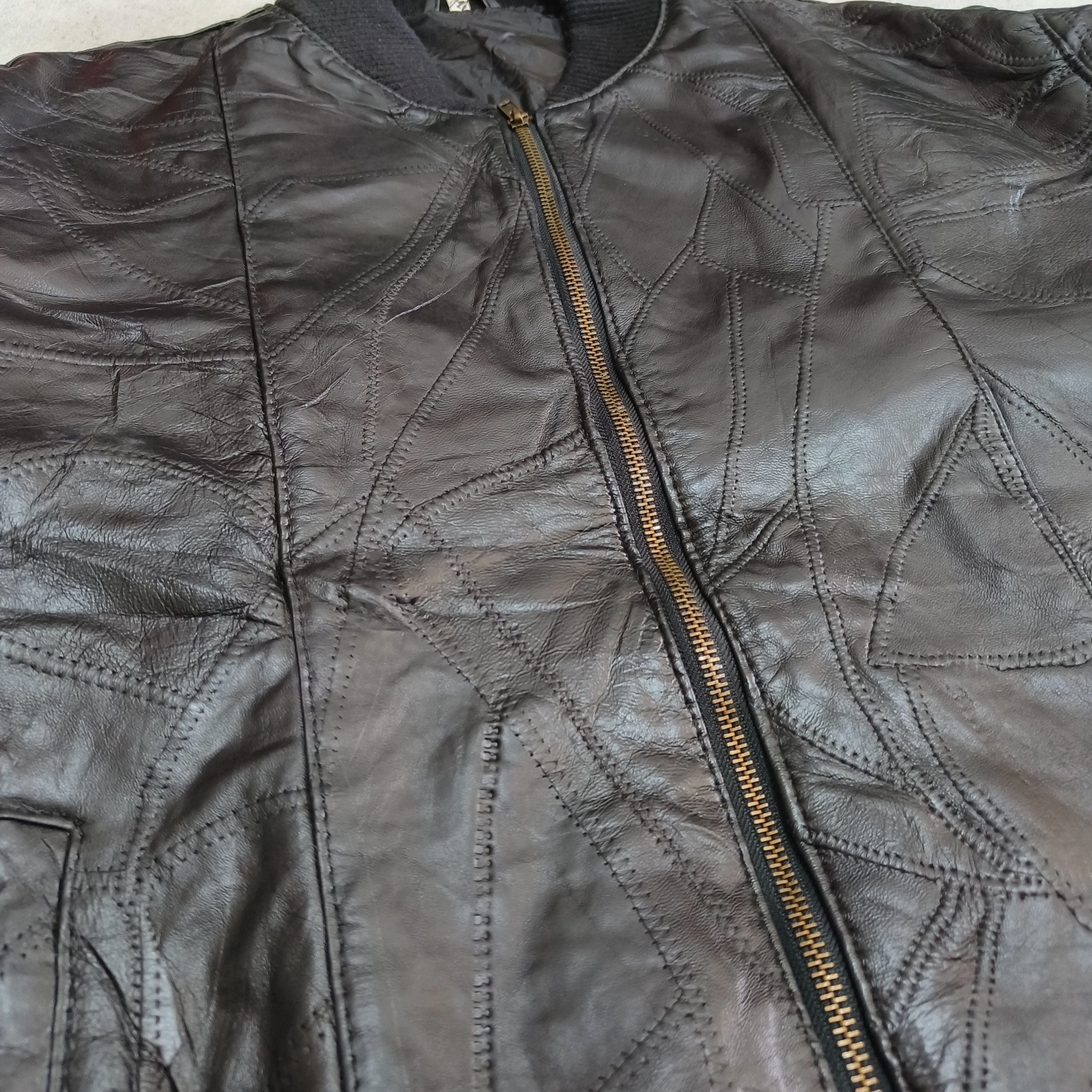 Japanese Brand Vintage Y2K Japanese Fashion Leather Jacket Patchwork Motifs Size US L / EU 52-54 / 3 - 6 Thumbnail