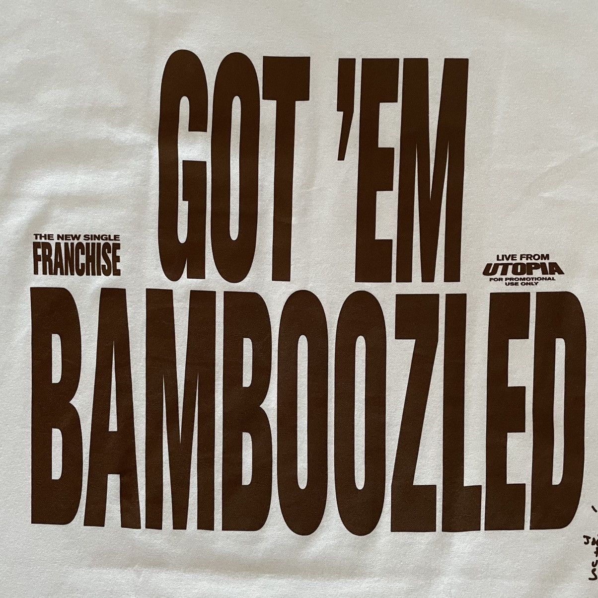 Travis Scott Travis Scott Got Em Bamboozled Franchise Tshirt White Size US XL / EU 56 / 4 - 3 Thumbnail