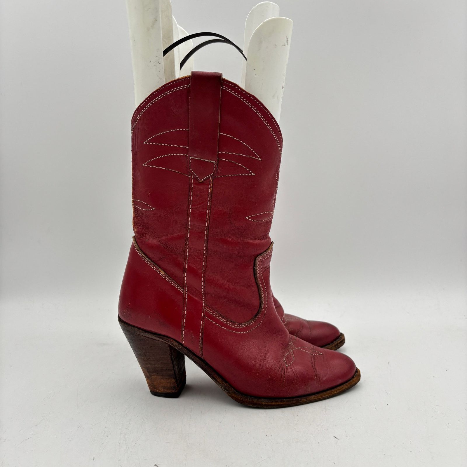 Vintage Vintage Cowboy Western Heeled Red Boots Bootie Women's 8 Size US 8 / IT 38 - 3 Thumbnail