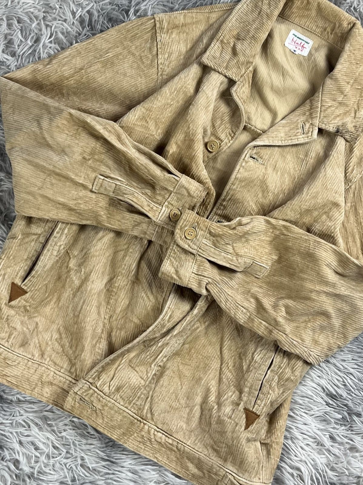 Japanese Brand good morning half corduroy jacket Size US M / EU 48-50 / 2 - 1 Thumbnail
