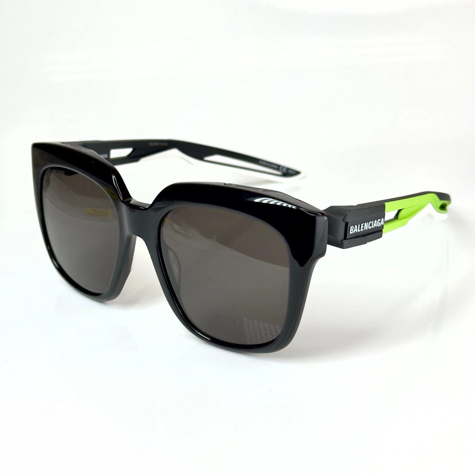 Balenciaga BALENCIAGA BB0025S HYBRID D 0025 Black Lime Sport Sunglasses Size ONE SIZE - 5 Thumbnail