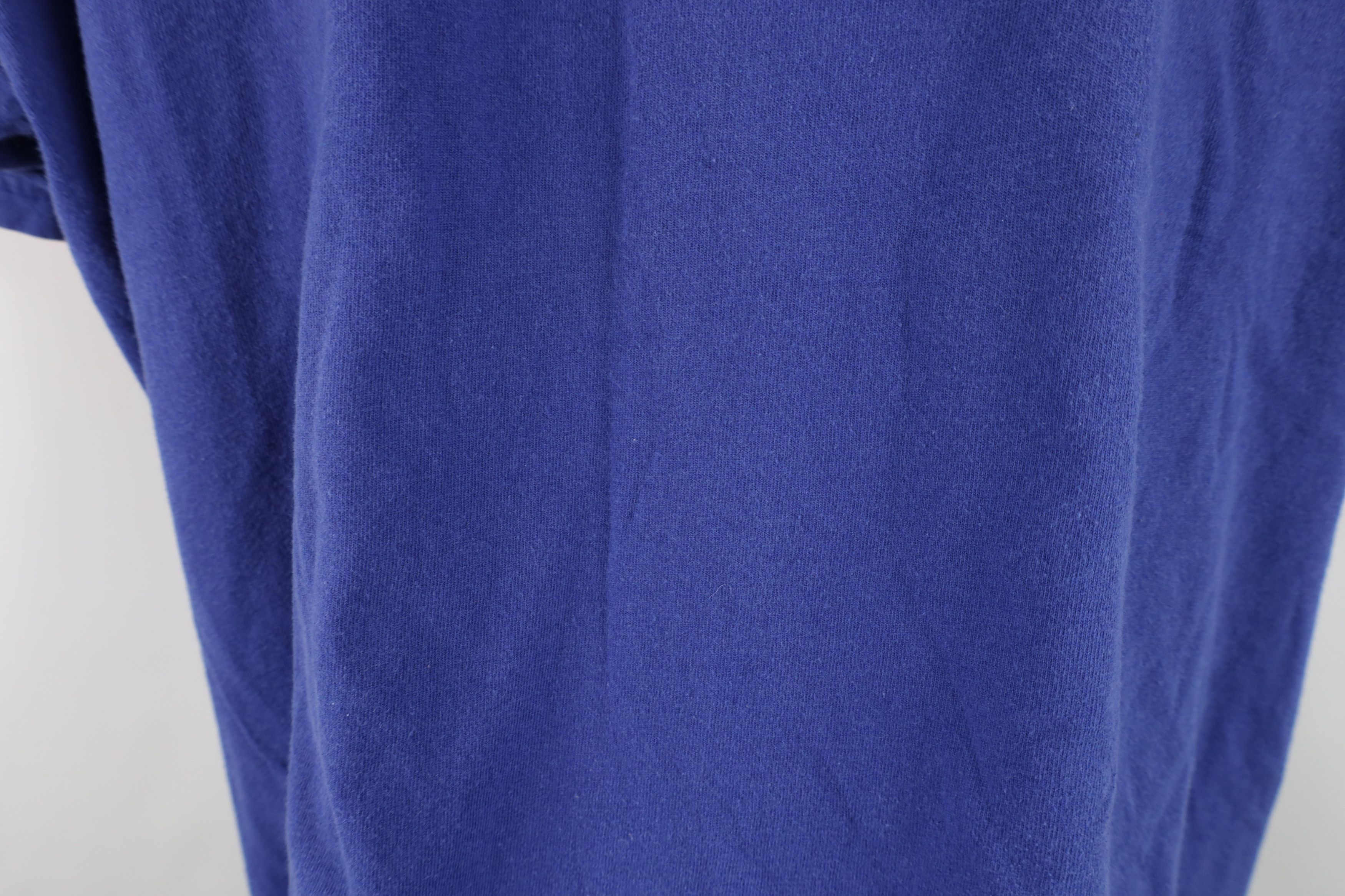 Vintage Vintage 90s Streetwear Blank Heavyweight Cotton T-Shirt Blue Size US XL / EU 56 / 4 - 10 Thumbnail