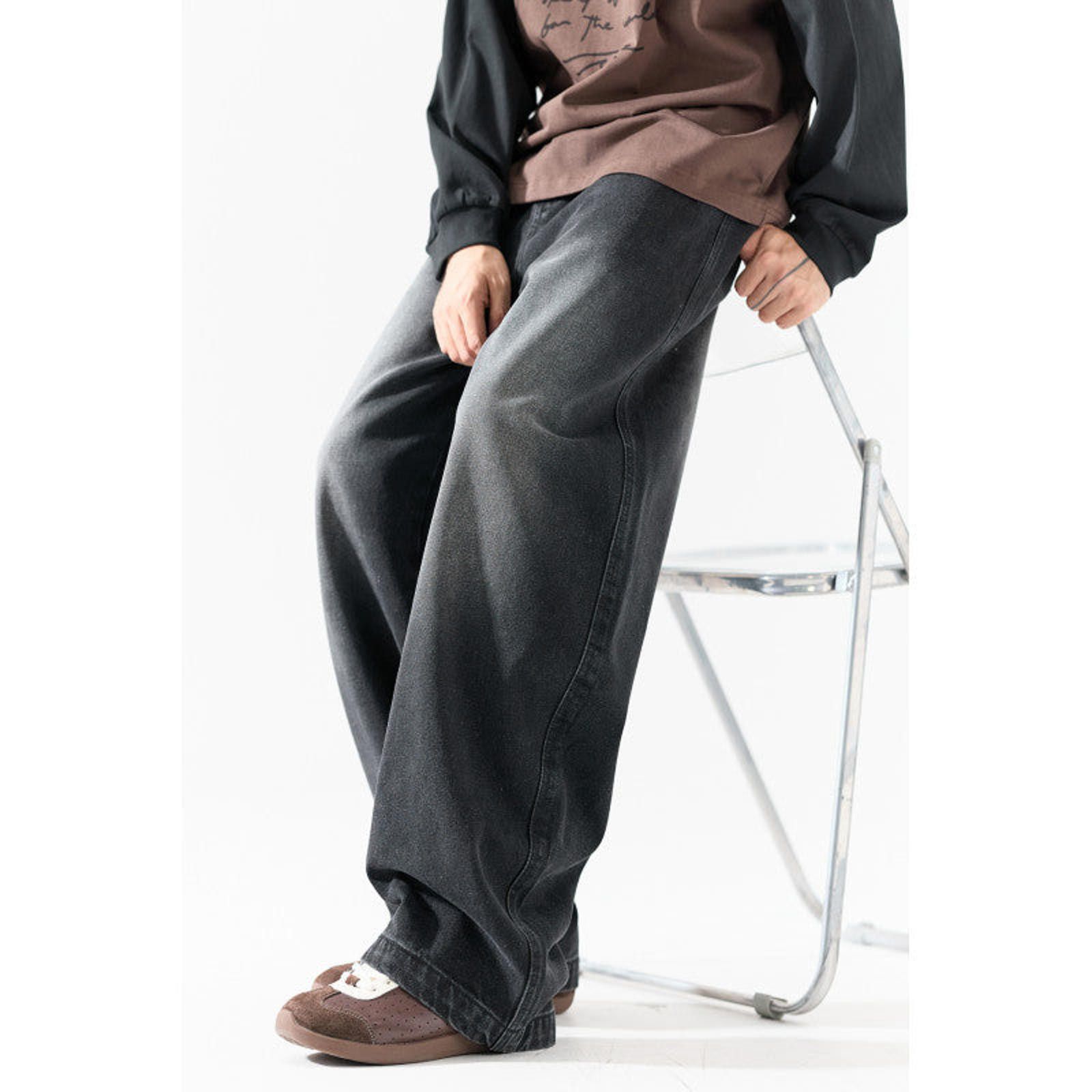 Vintage Wide Leg Baggy Denim Jeans for Men, Casual Loose Fit Pants Size US 30 / EU 46 - 6 Thumbnail