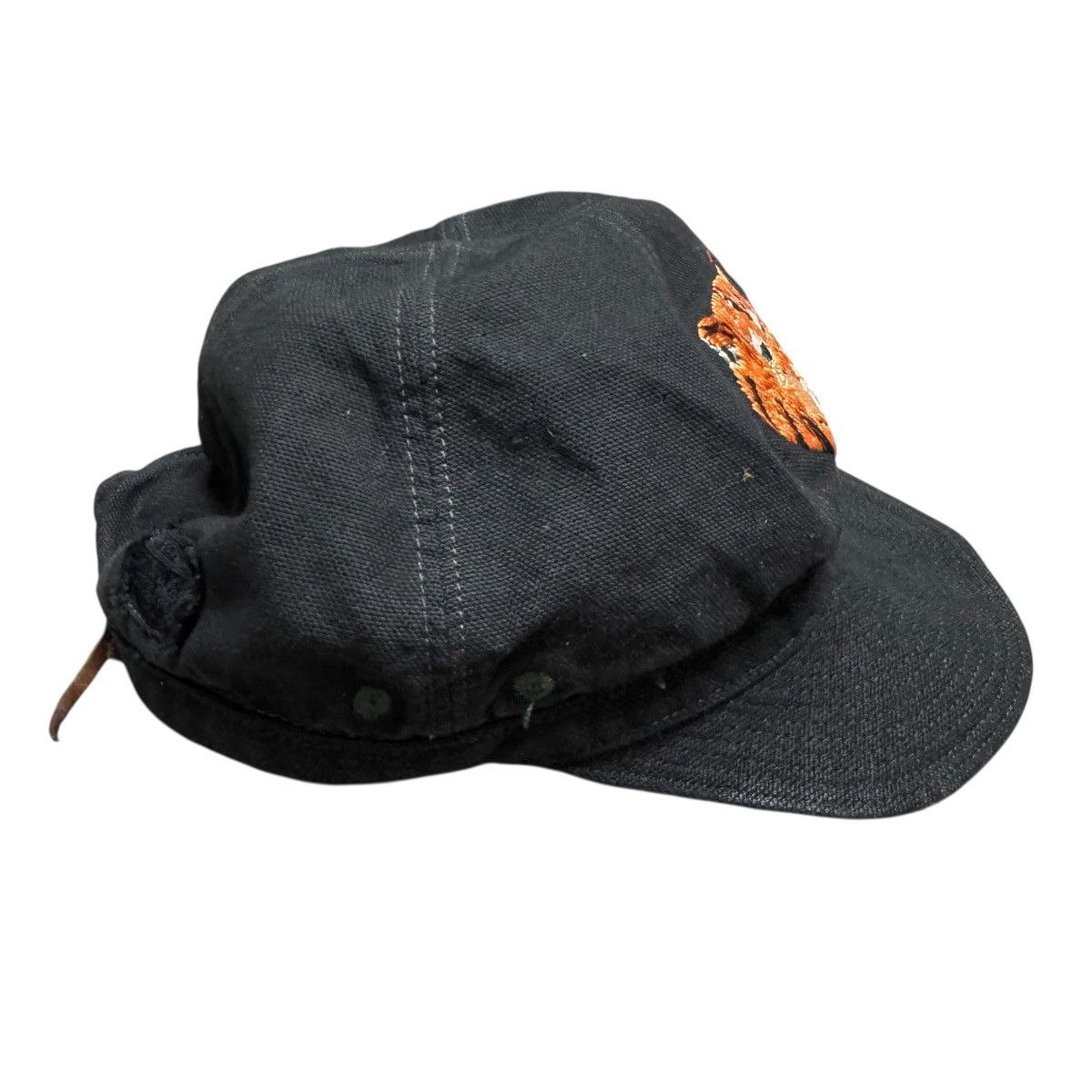 Kapital Kapital Tiger Embroidery Black Denim Mechanic Hats Size ONE SIZE - 7 Thumbnail