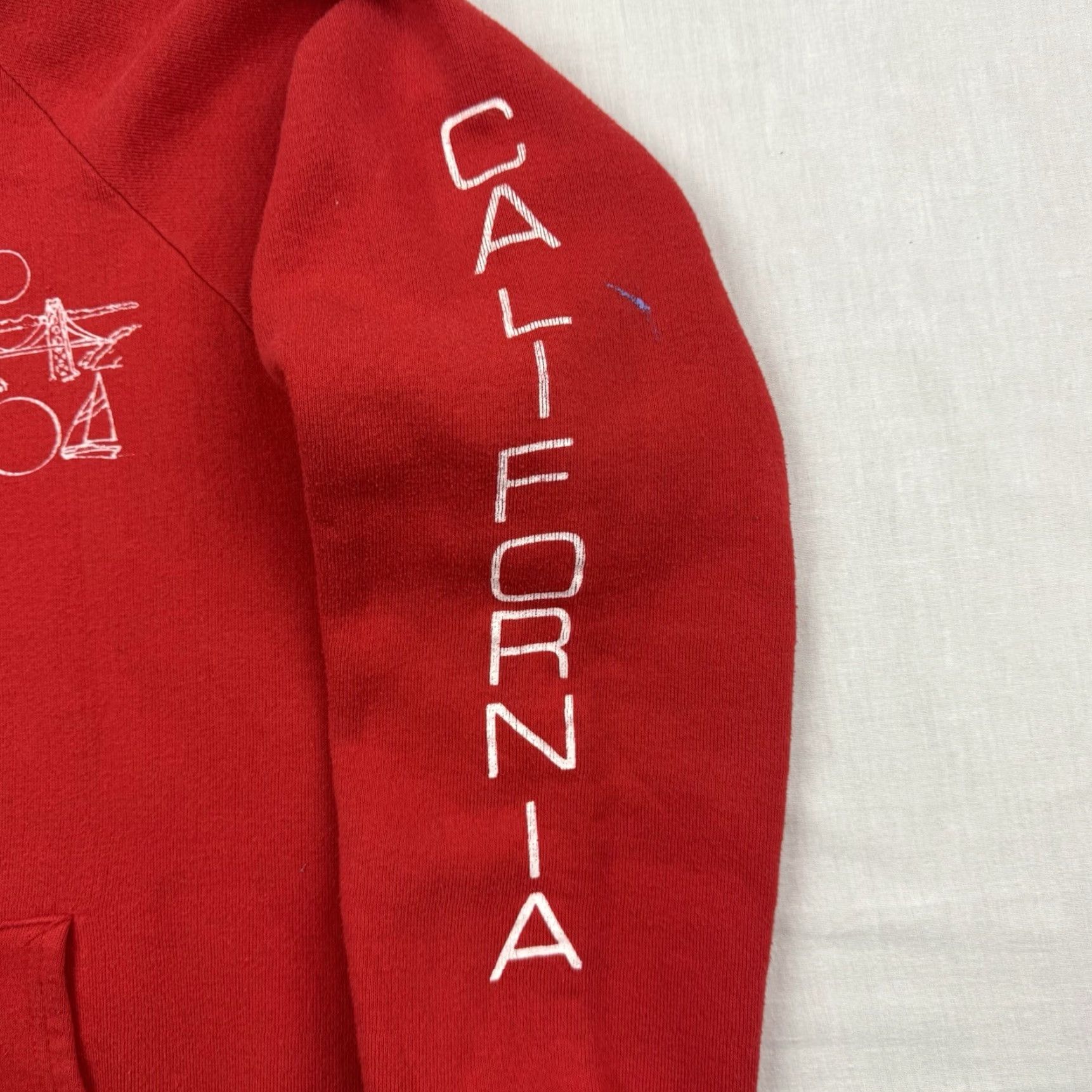 Vintage VINTAGE San Francisco California Hoodie 1980s Mens Large Red Raglan 2 Tone Hipster 90s City USA Pullover Size US L / EU 52-54 / 3 - 3 Thumbnail