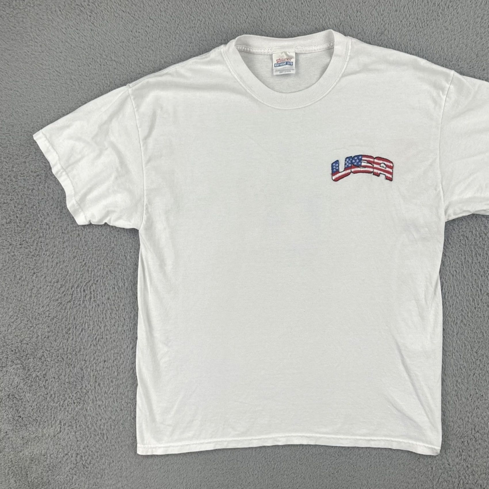 Hanes VINTAGE Hanes T Shirt Large White God Bless America 9-11-01 USA Patriotic Size US L / EU 52-54 / 3 - 4 Thumbnail