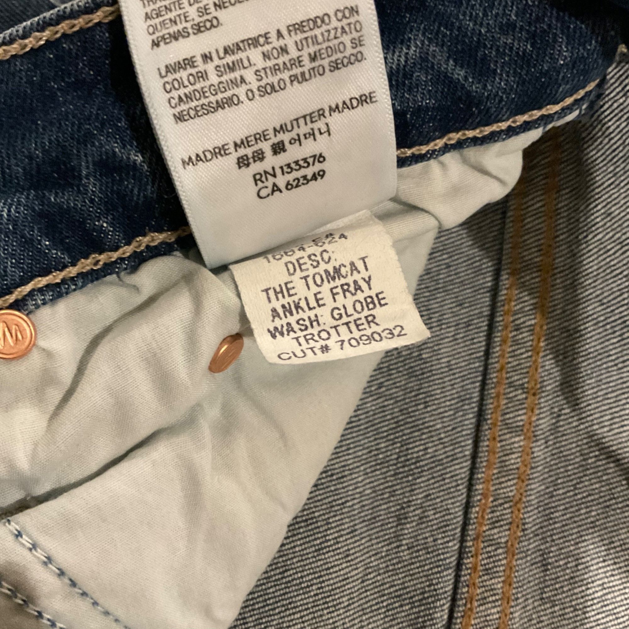 MOTHER NWT MOTHER DENIM The Tomcat Ankle Fray high rise Jeans SZ28 Size 28" / US 6 / IT 42 - 9 Thumbnail